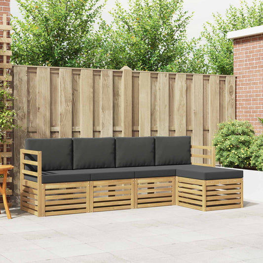 Buiten bankenset 5 pcs Wit en antracietkleurig is nu te koop bij PeponiXL, paradijselijk wonen!