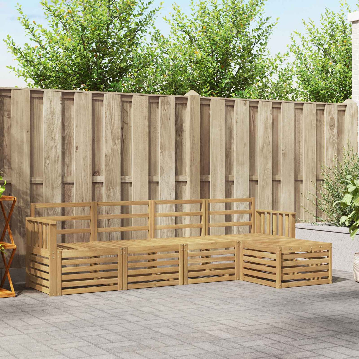 Buiten bankenset 5 pcs Wit 249 x 122,5 x 73 cm