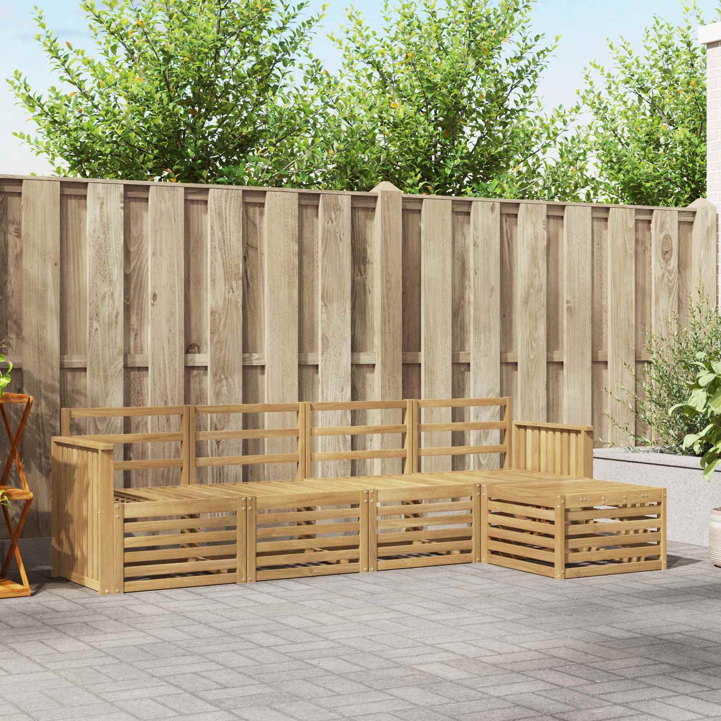 Buiten bankenset 5 pcs Wit 249 x 122,5 x 73 cm