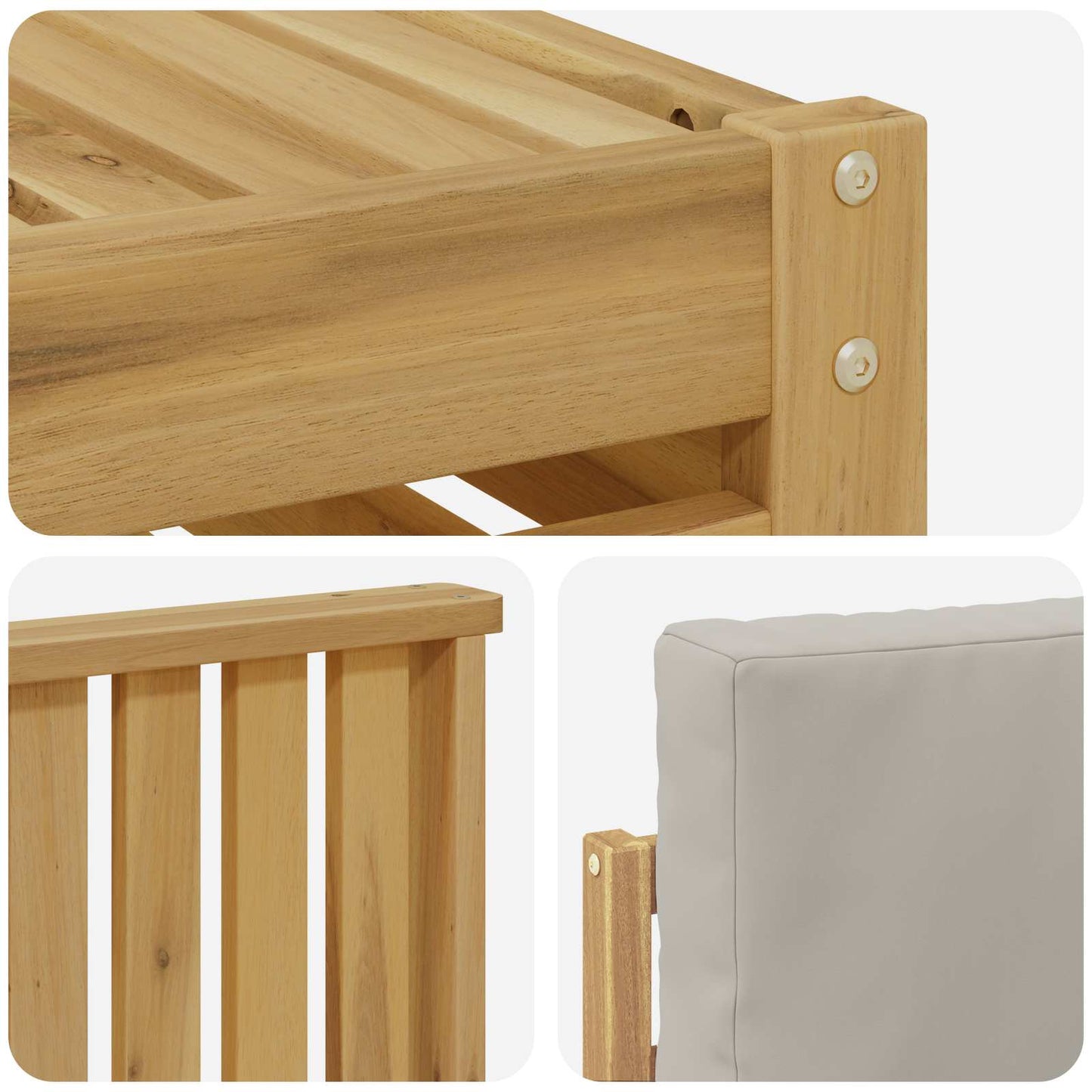 Buiten bankenset 5 pcs Wit en Lichtgrijs 249 x 122,5 x 73 cm