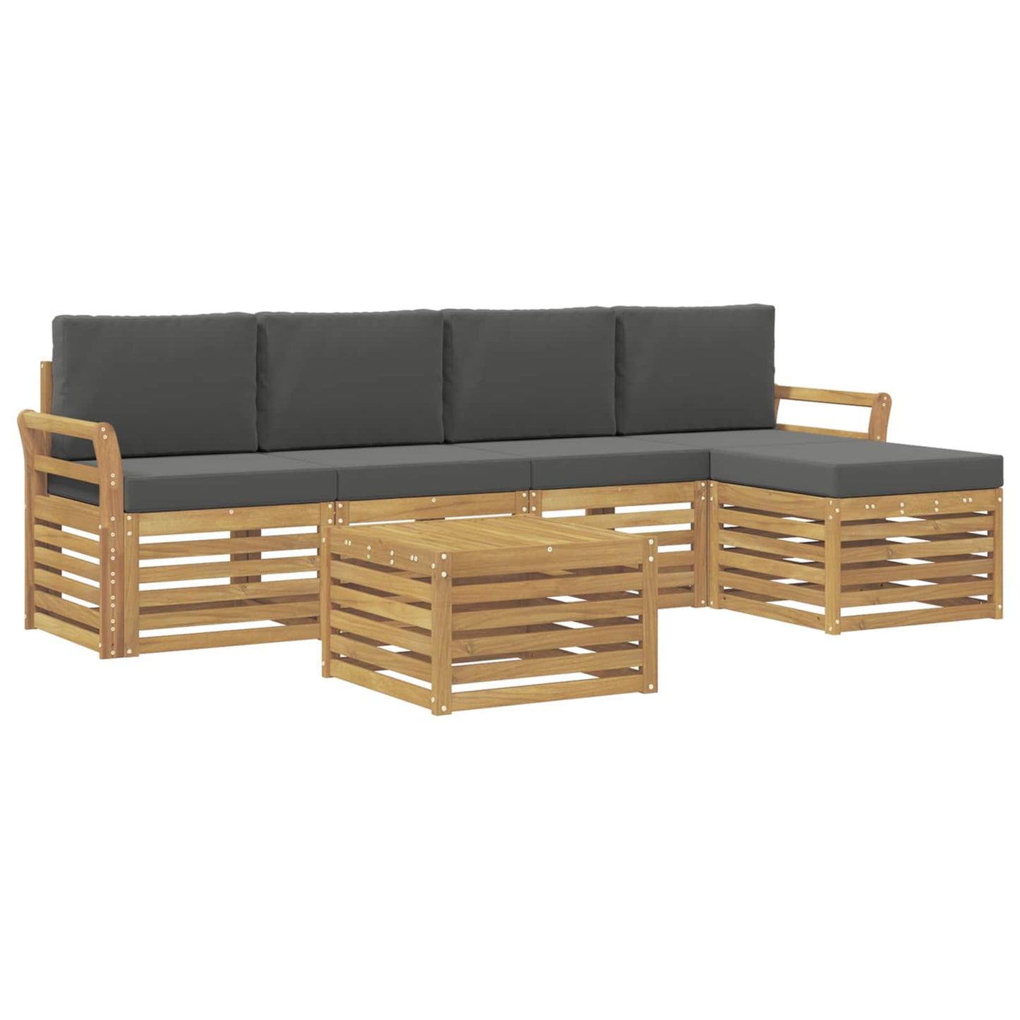 Buiten bankenset 6 pcs Wit en antracietkleurig 59 x 59 x 37 cm