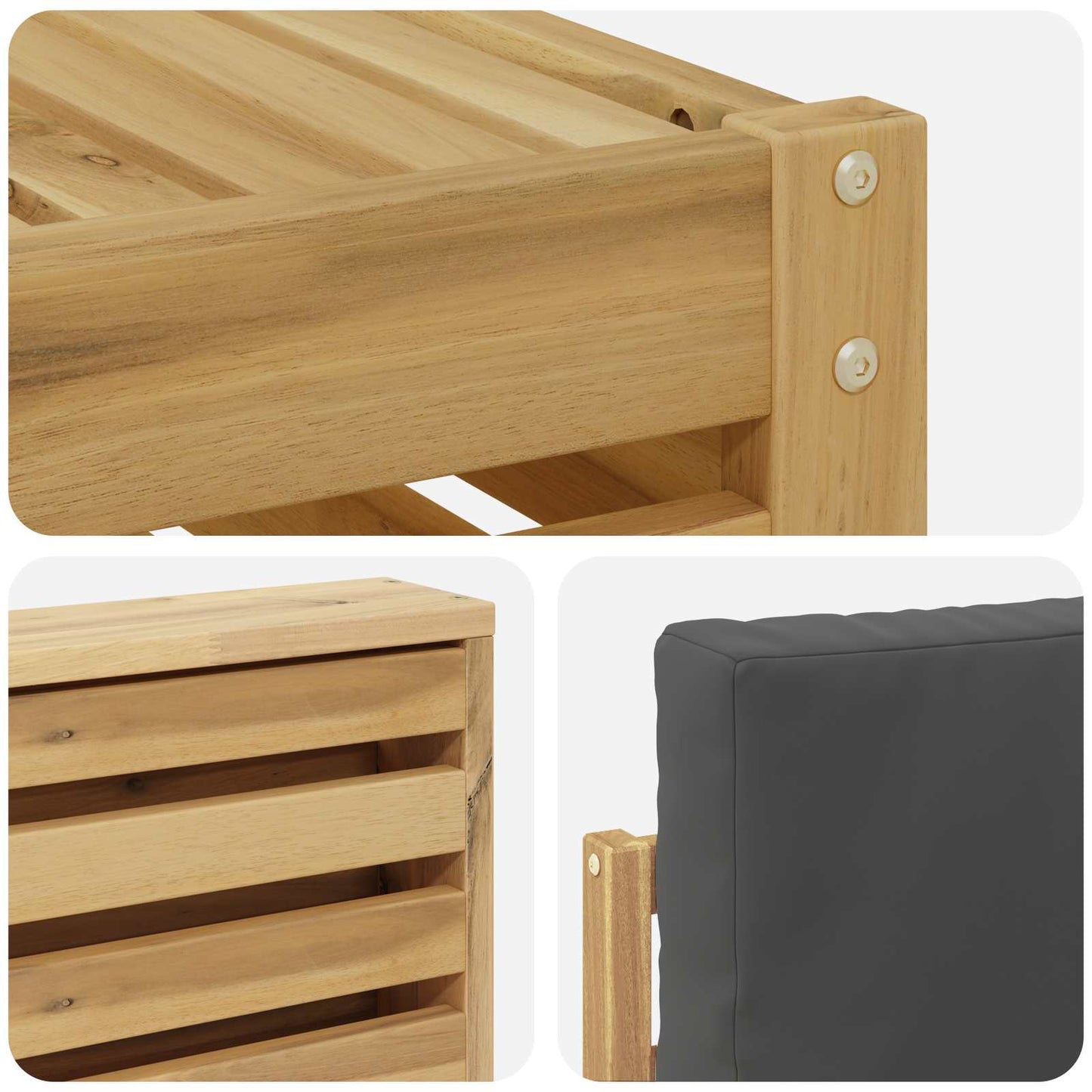 Buiten bankenset 6 pcs Wit en antracietkleurig 59 x 59 x 37 cm