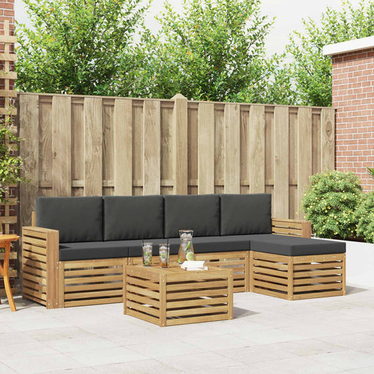 Buiten bankenset 6 pcs Wit en antracietkleurig 59 x 59 x 37 cm is nu te koop bij PeponiXL, paradijselijk wonen!