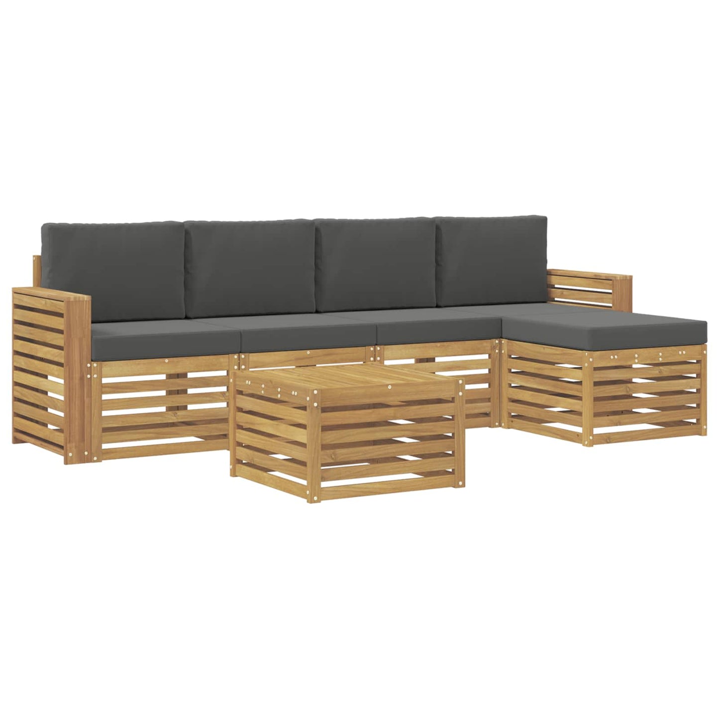 Buiten bankenset 6 pcs Wit en antracietkleurig 59 x 59 x 37 cm