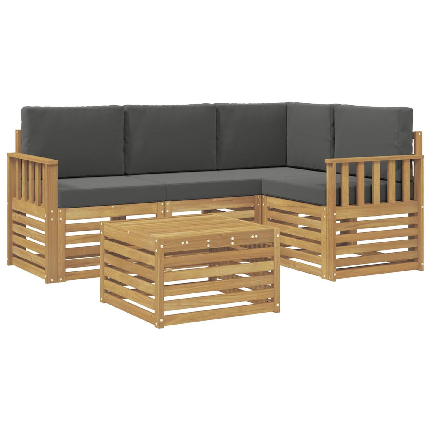 Buiten bankenset 5 pcs Wit en antracietkleurig 59 x 59 x 37 cm