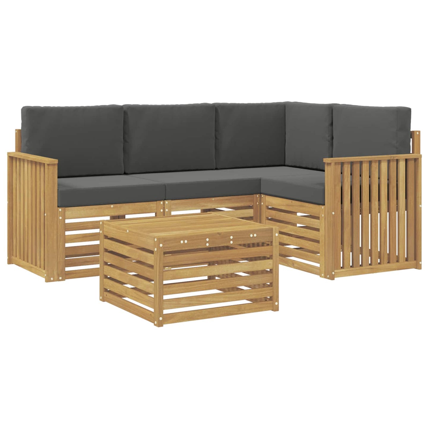 Buiten bankenset 5 pcs Wit en antracietkleurig 59 x 59 x 37 cm