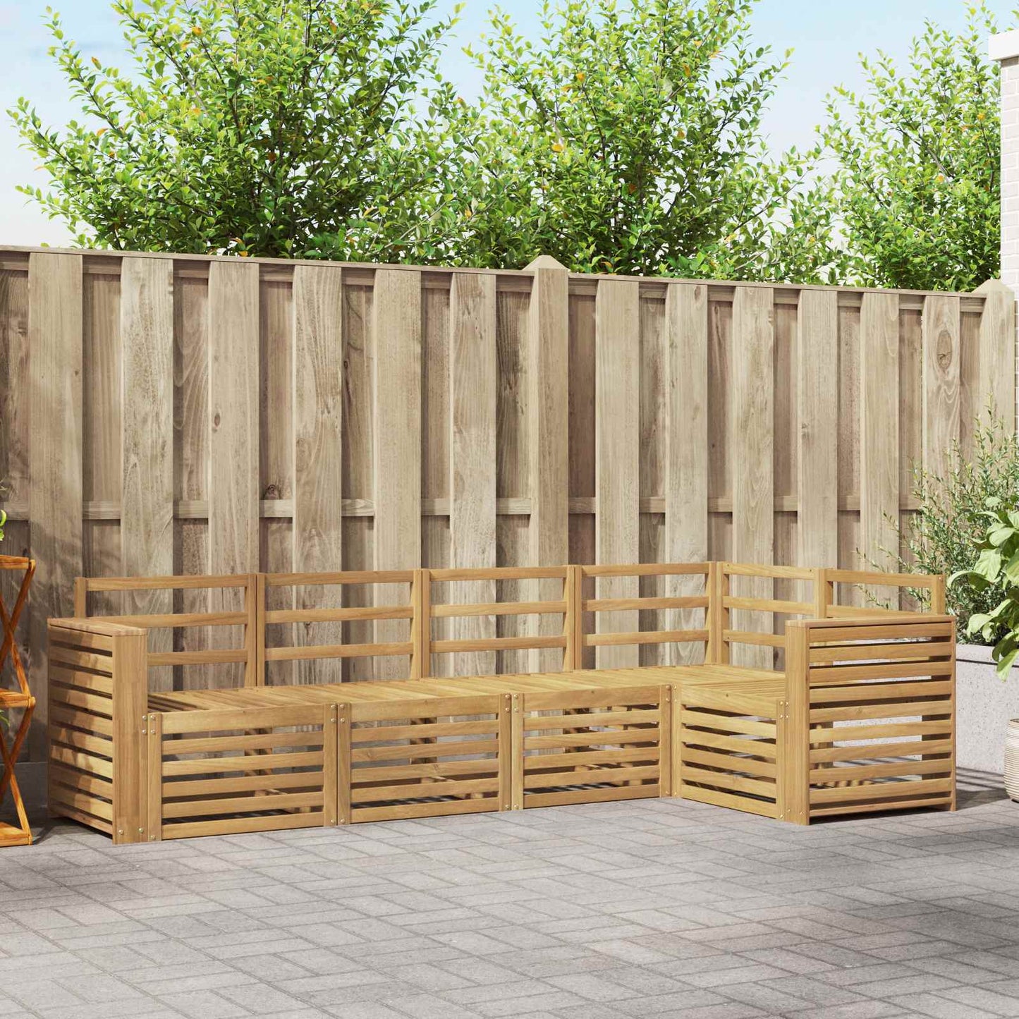 Buiten bankenset 5 pcs Wit 251 x 132,5 x 73 cm