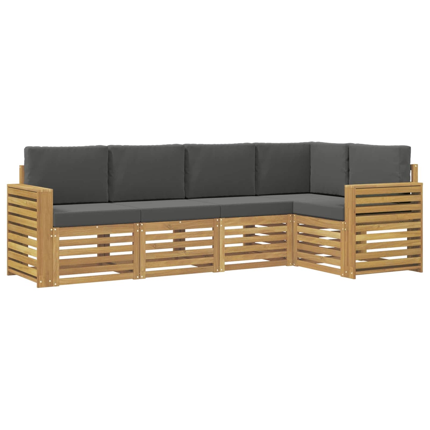 Buiten bankenset 5 pcs Wit en antracietkleurig