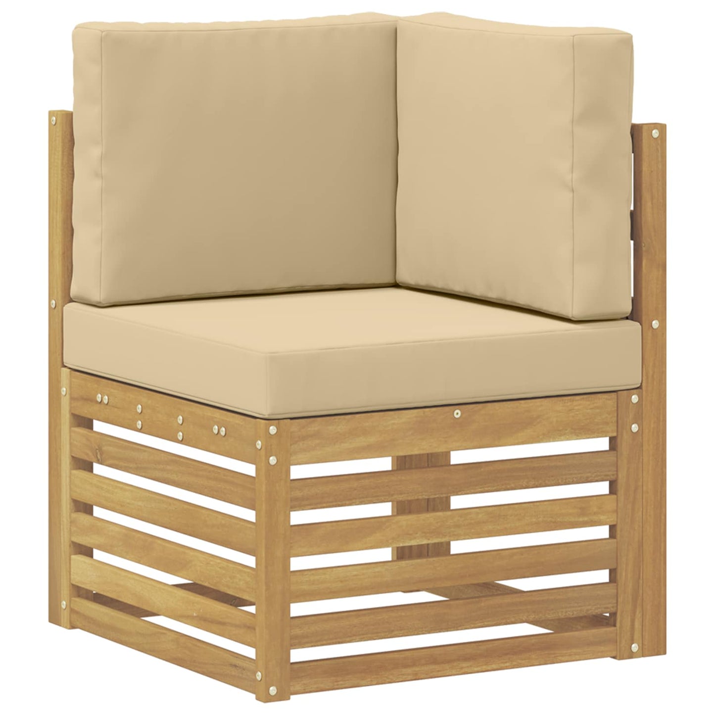 Buiten bankenset 5 pcs Wit en Beige 251 x 132,5 x 73 cm