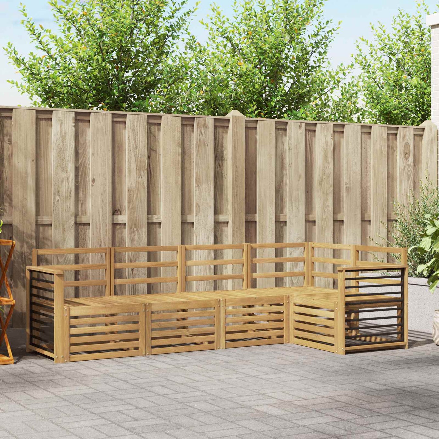 Buiten bankenset 5 pcs Wit 247 x 128,5 x 73 cm
