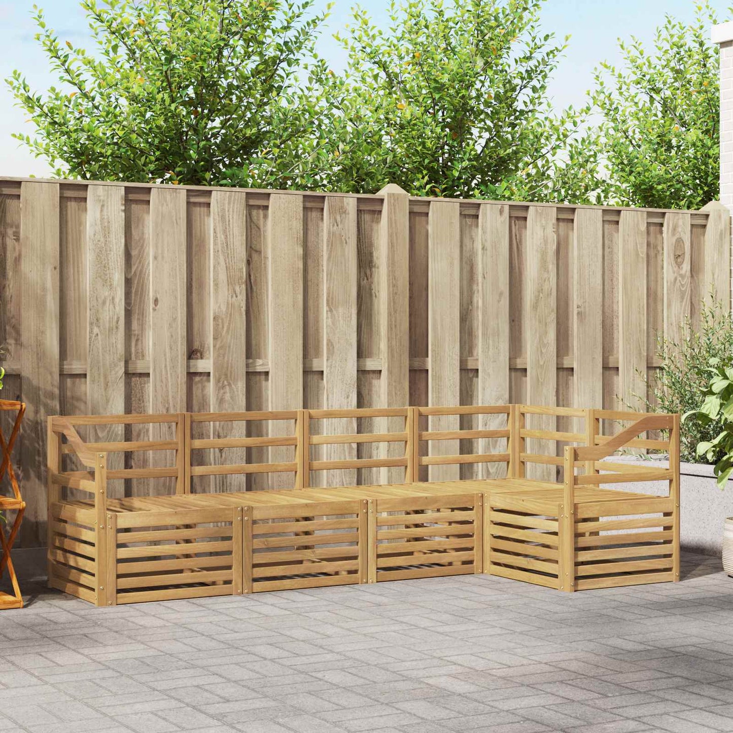 Buiten bankenset 5 pcs Wit 245 x 126,5 x 73 cm