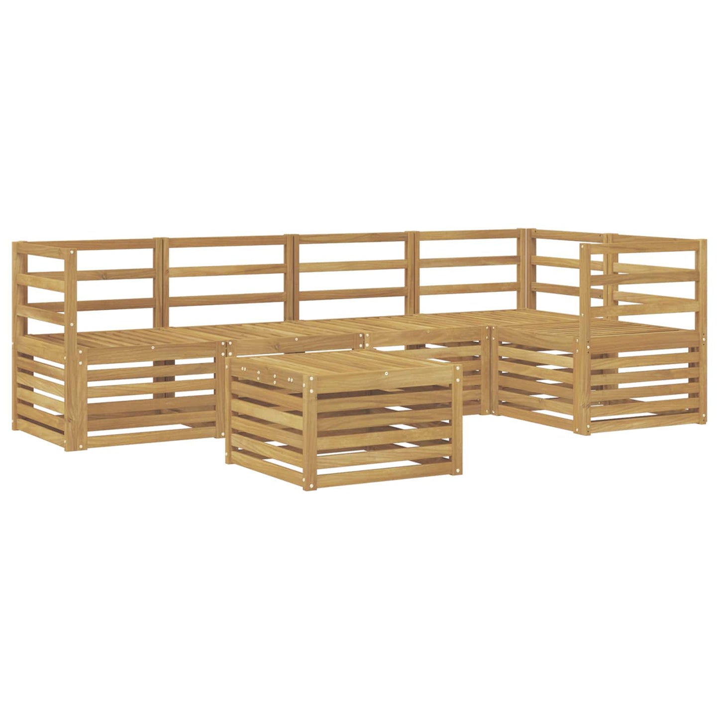 Buiten bankenset 6 pcs Wit 59 x 59 x 37 cm Massief Acaciahout