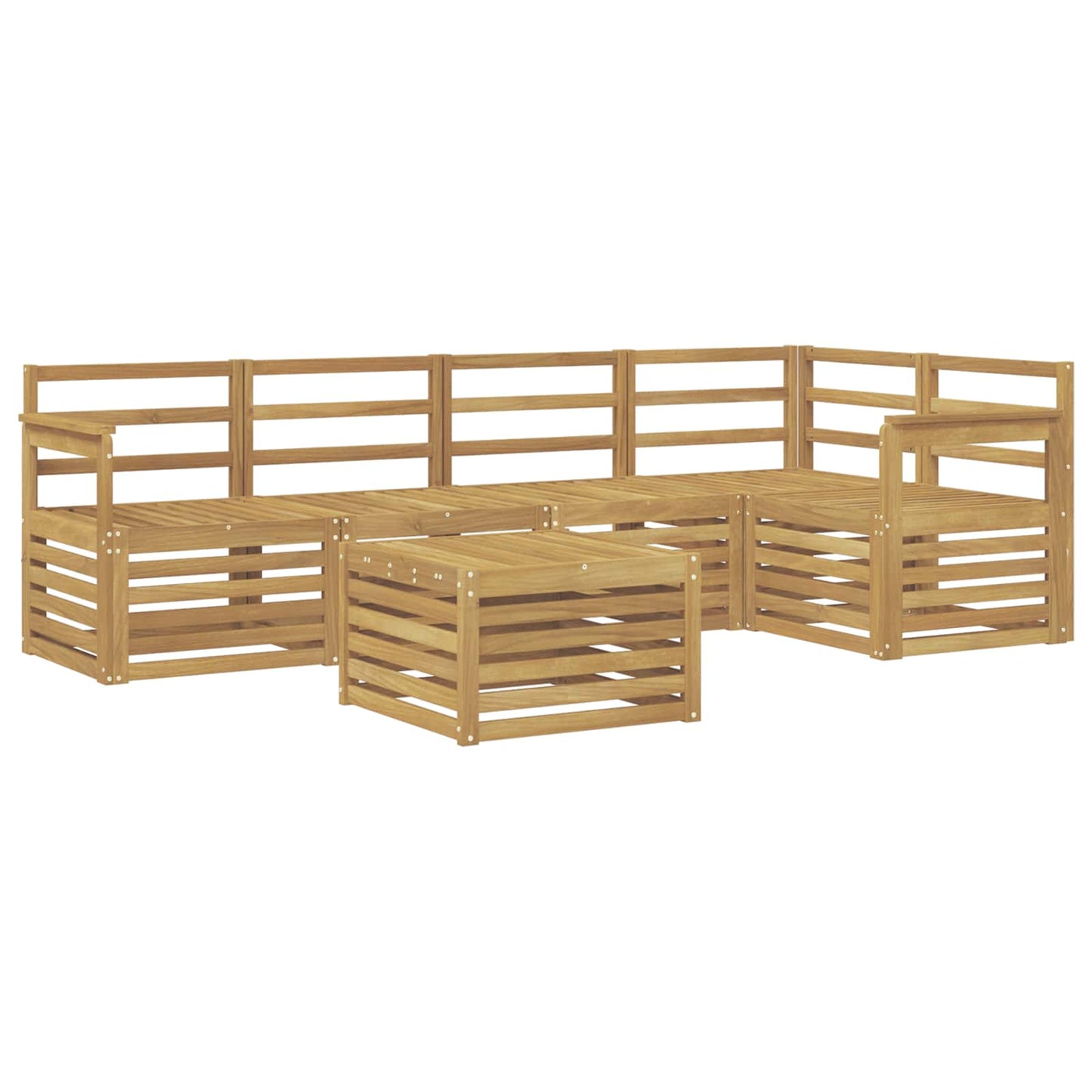 Buiten bankenset 6 pcs Wit 59 x 59 x 37 cm Massief Acaciahout