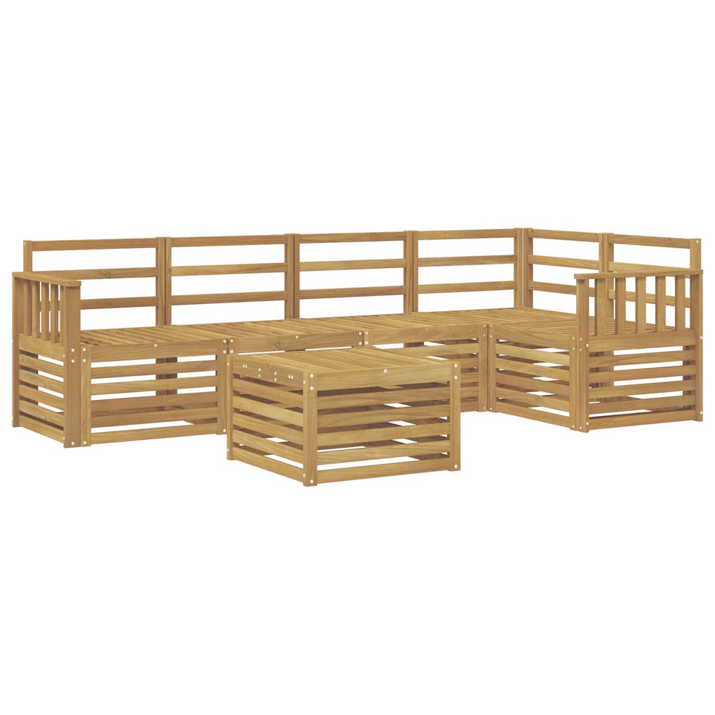 Buiten bankenset 6 pcs Wit 59 x 59 x 37 cm Massief Acaciahout