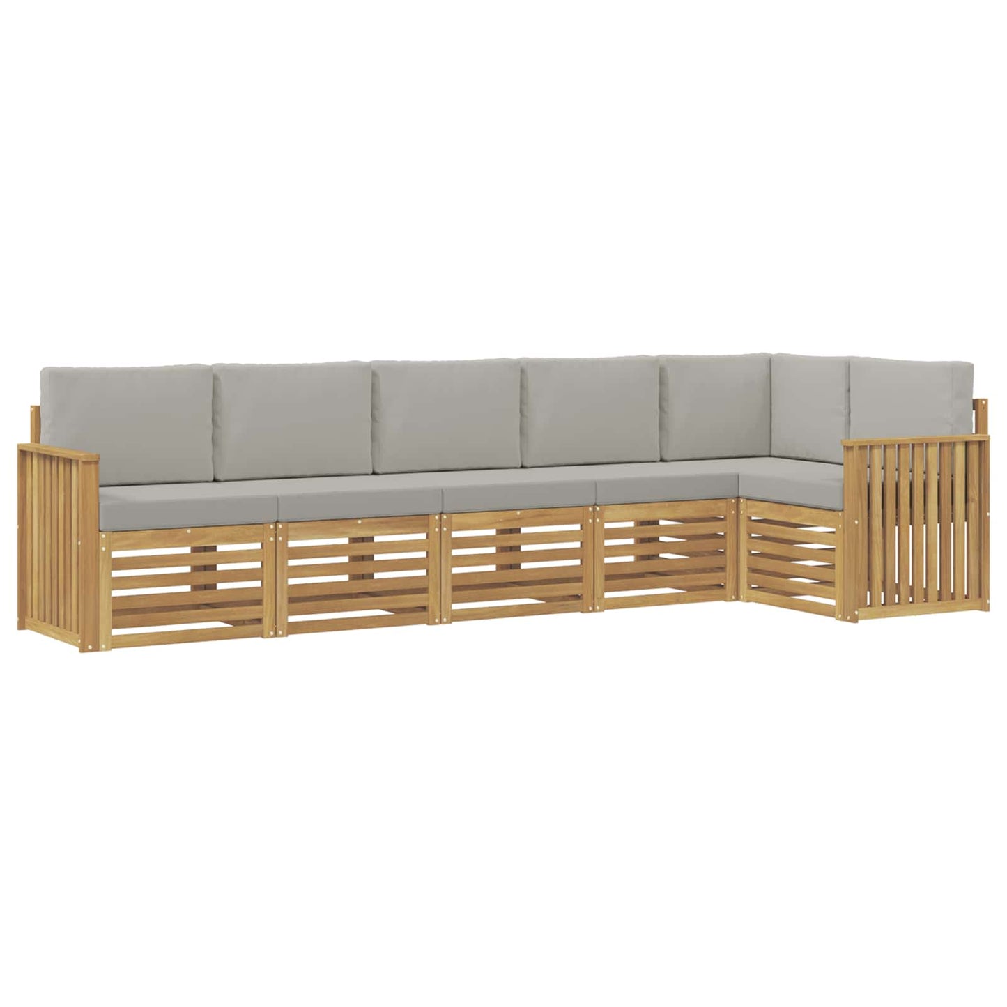 Buiten bankenset 6 pcs Wit en Lichtgrijs 306 x 128,5 x 73 cm