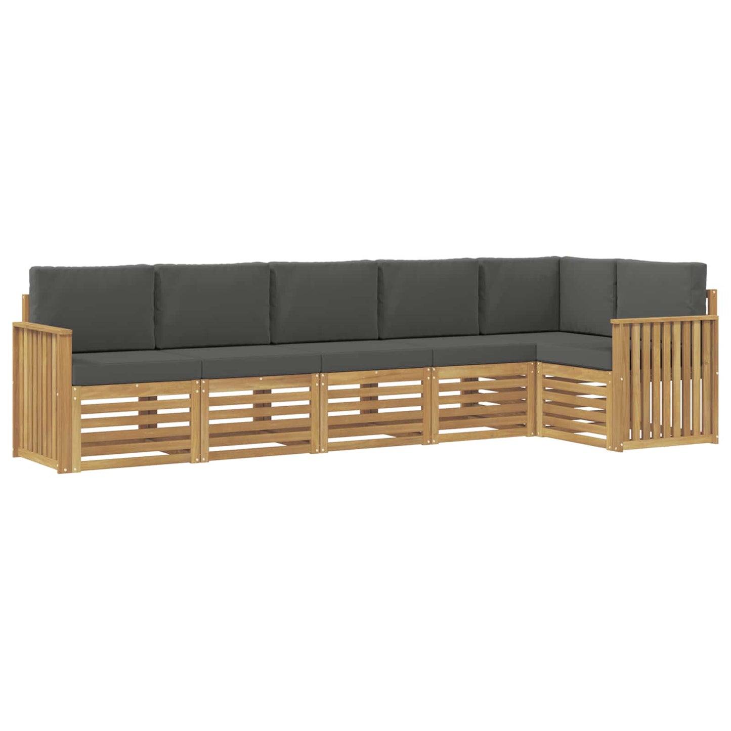 Buiten bankenset 6 pcs Wit en antracietkleurig