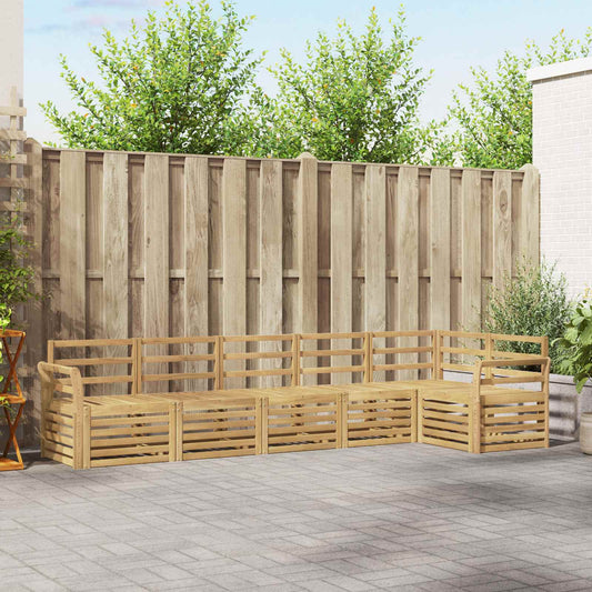 Buiten bankenset 6 pcs Wit 308 x 130,5 x 73 cm is nu te koop bij PeponiXL, paradijselijk wonen!