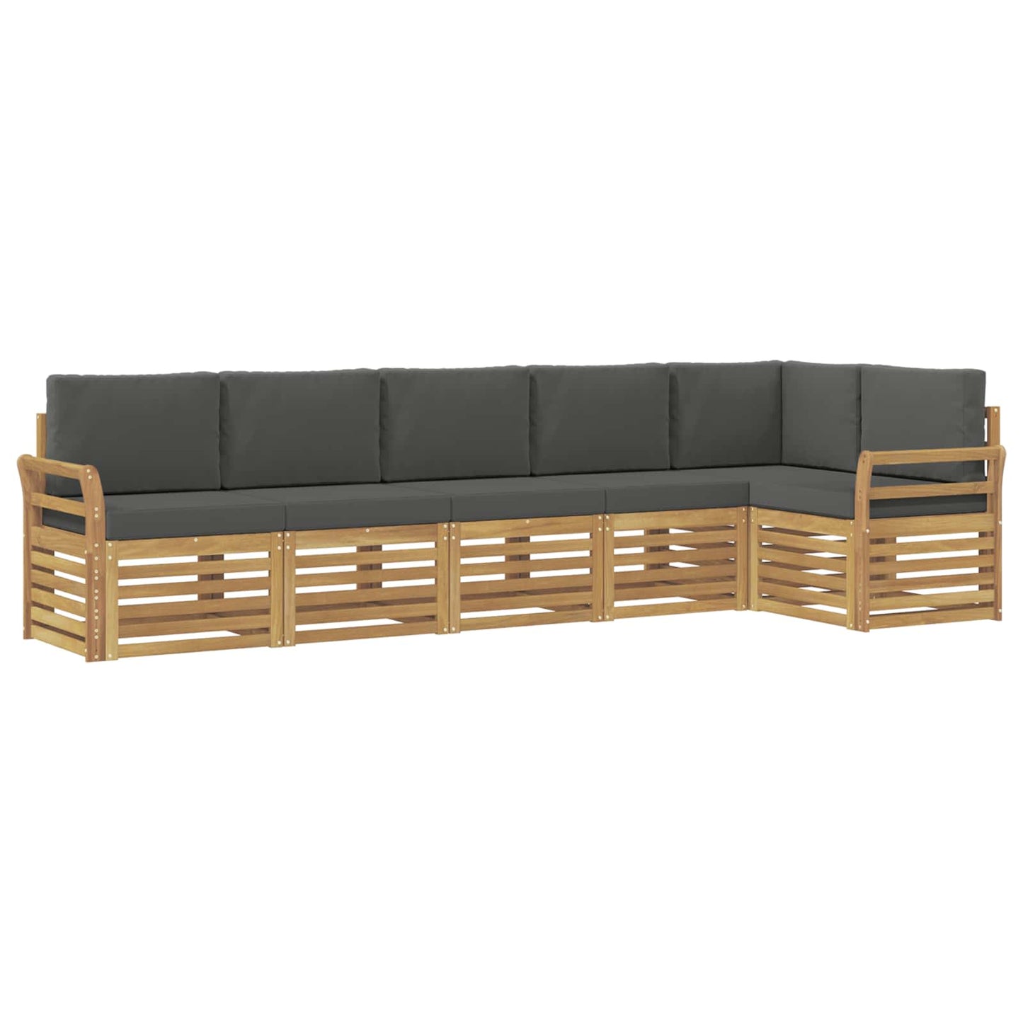 Buiten bankenset 6 pcs Wit en antracietkleurig