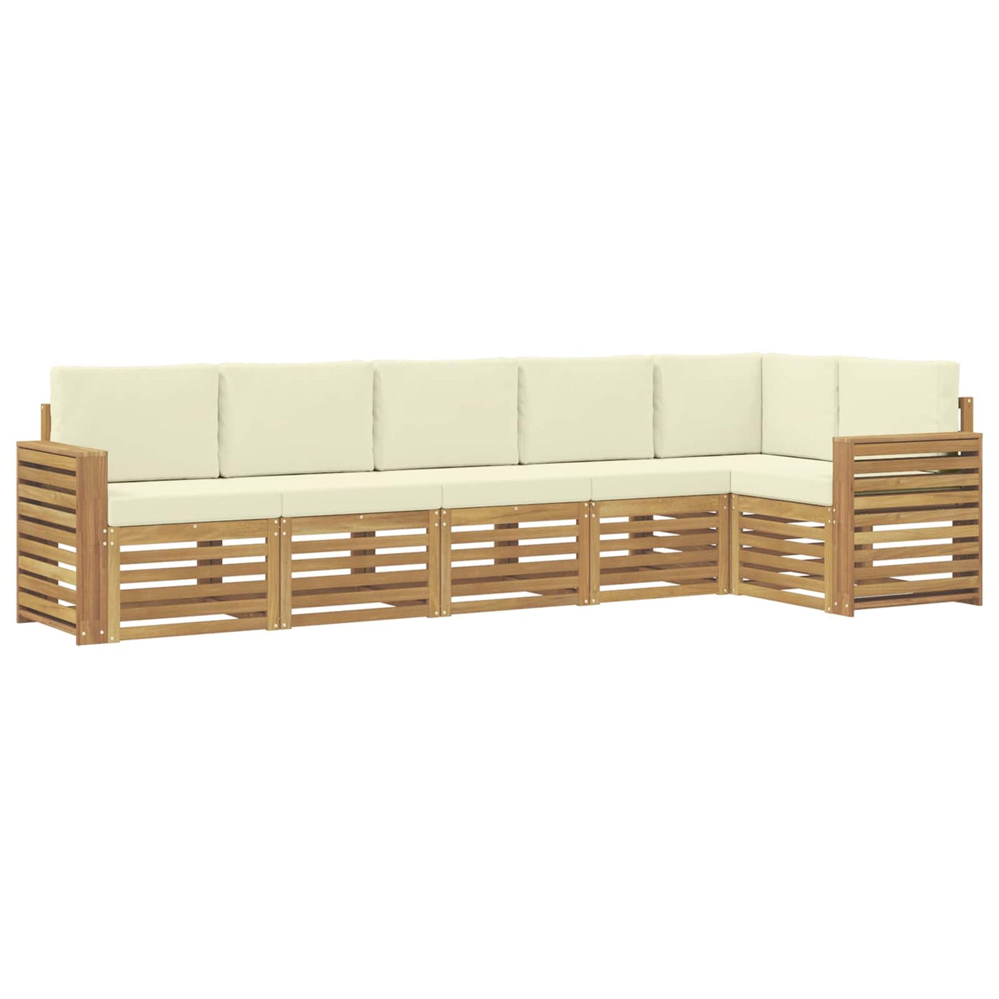 Buiten bankenset 6 pcs Wit en crèmekleurig 310 x 132,5 x 73 cm
