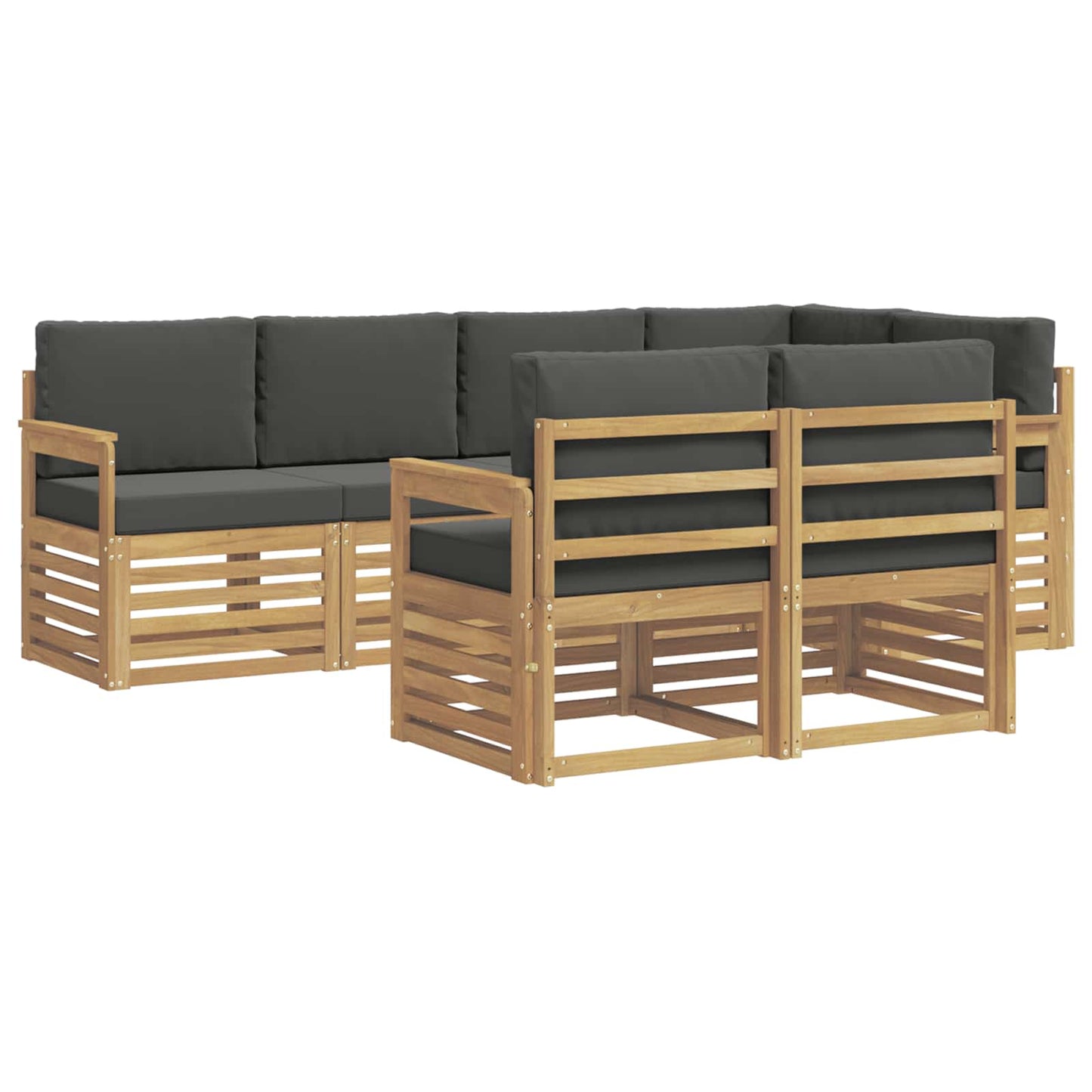 Buiten bankenset 7 pcs Wit en antracietkleurig