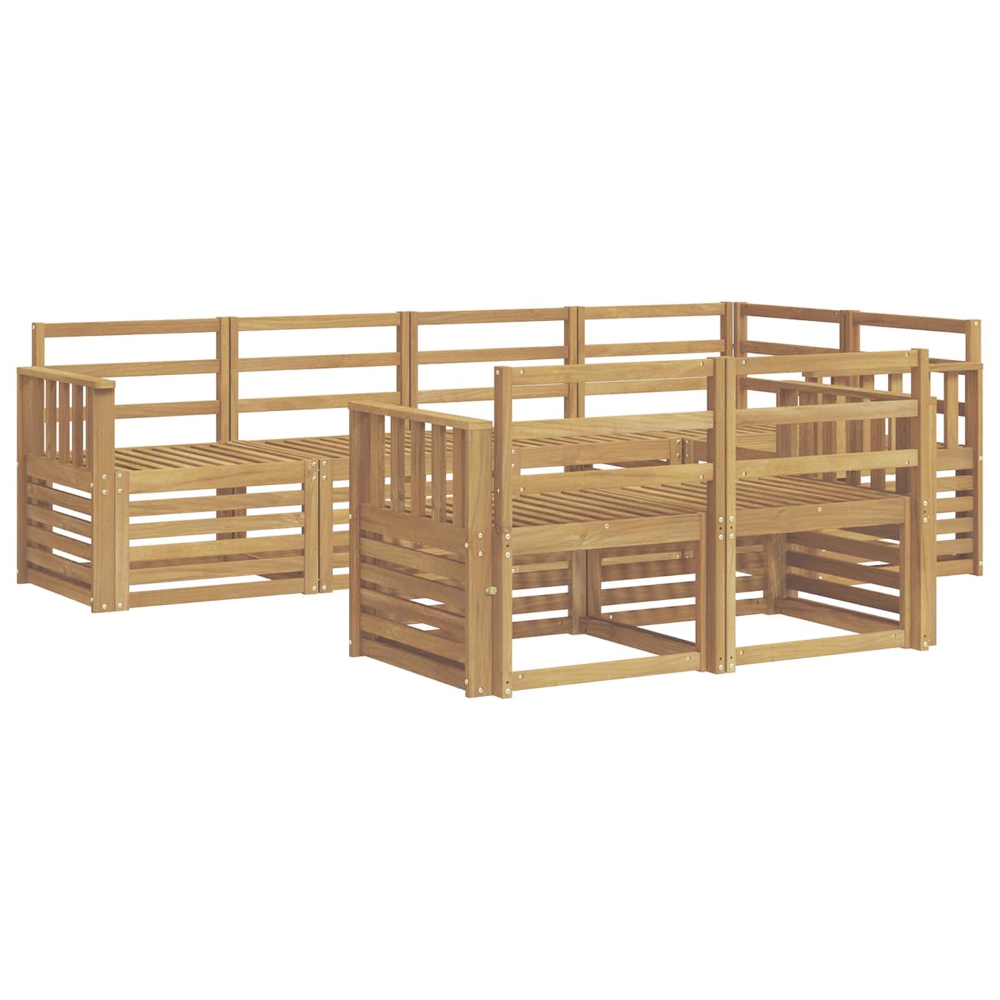 Buiten bankenset 7 pcs Wit 247 x 128,5 x 73 cm