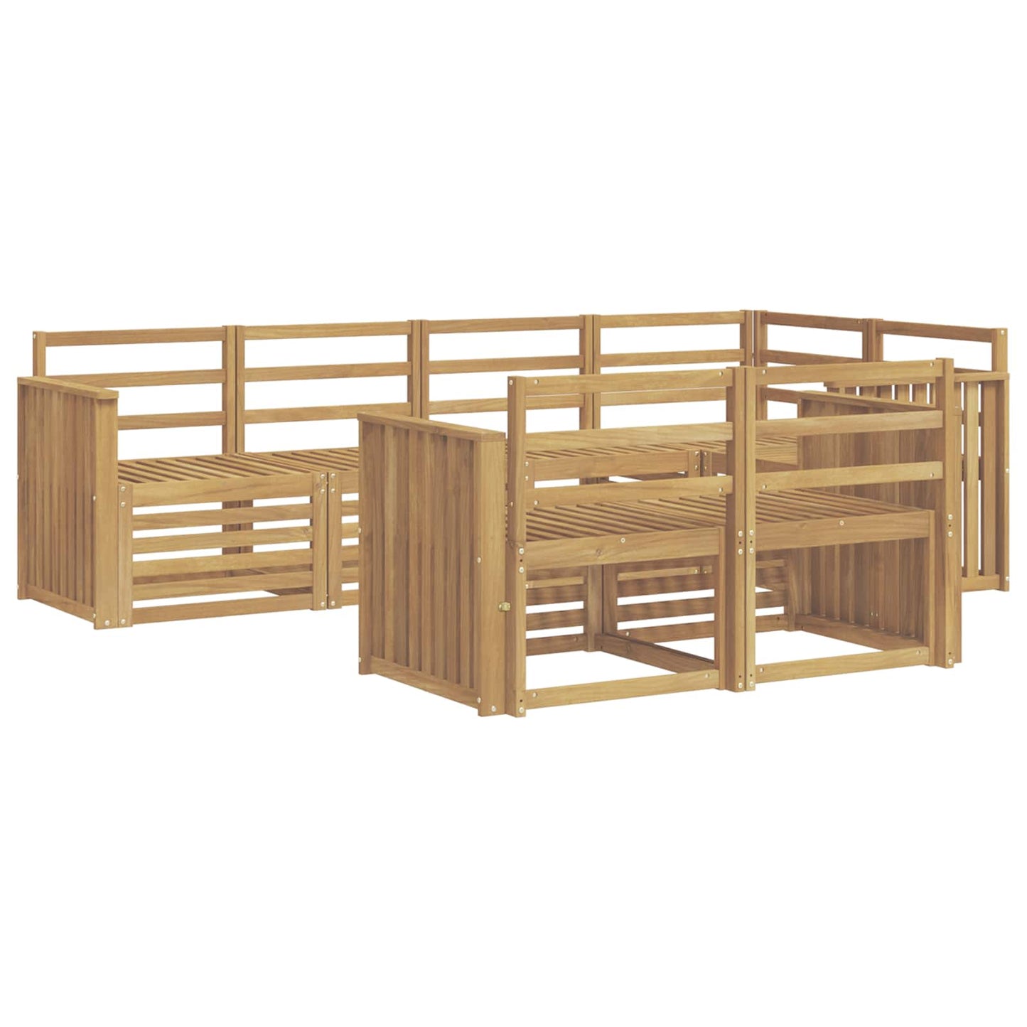 Buiten bankenset 7 pcs Wit 247 x 128,5 x 73 cm