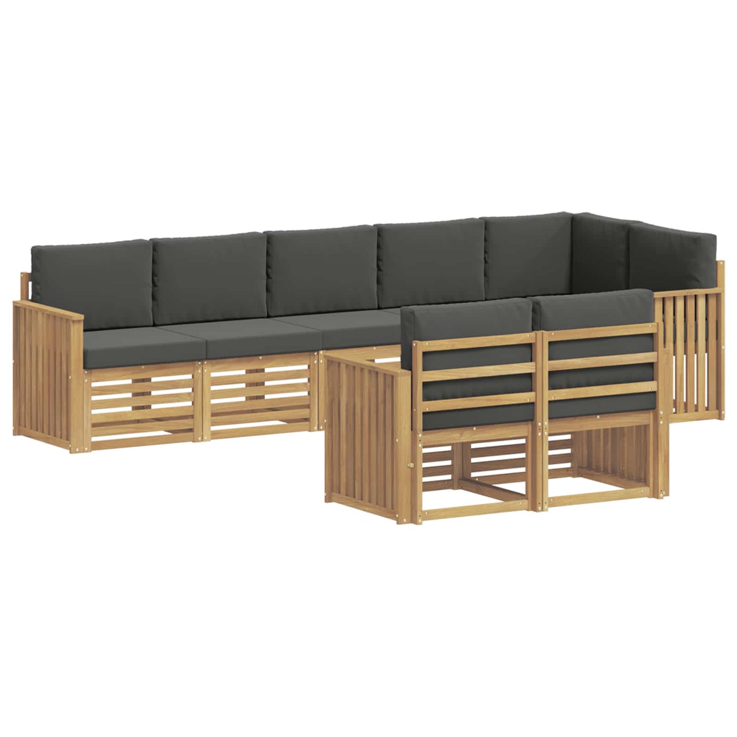 Buiten bankenset 8 pcs Wit en antracietkleurig