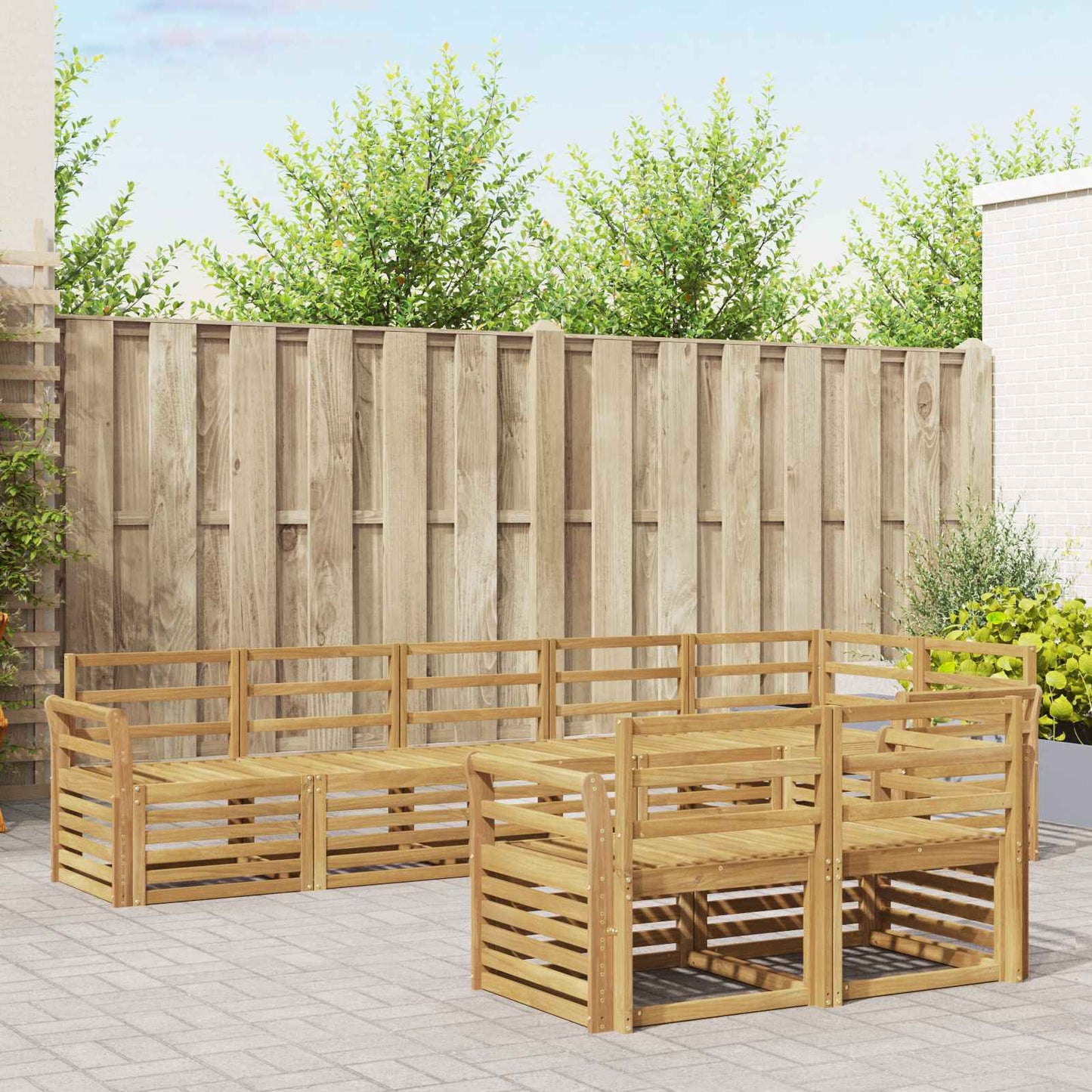 Buiten bankenset 8 pcs Wit 308 x 130,5 x 73 cm