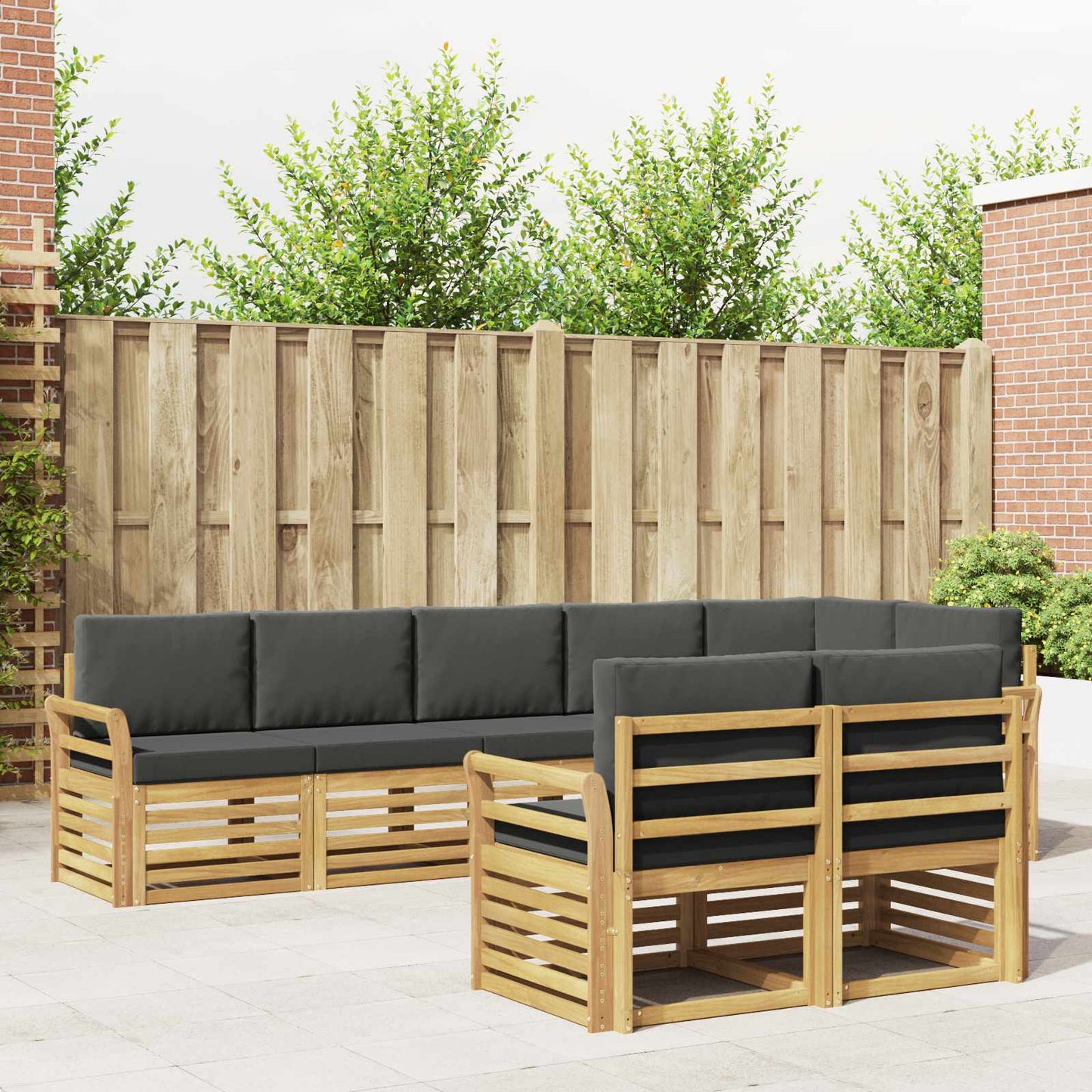 Buiten bankenset 8 pcs Wit en antracietkleurig