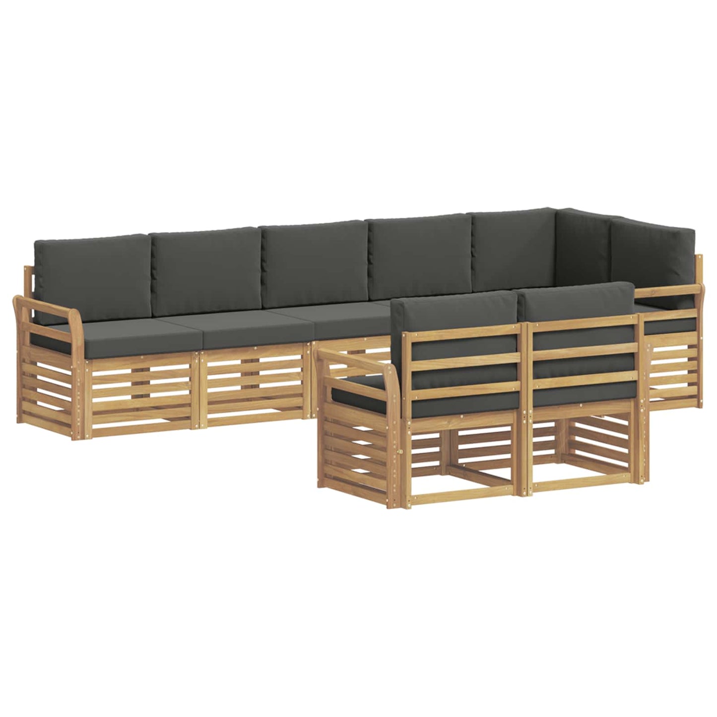 Buiten bankenset 8 pcs Wit en antracietkleurig