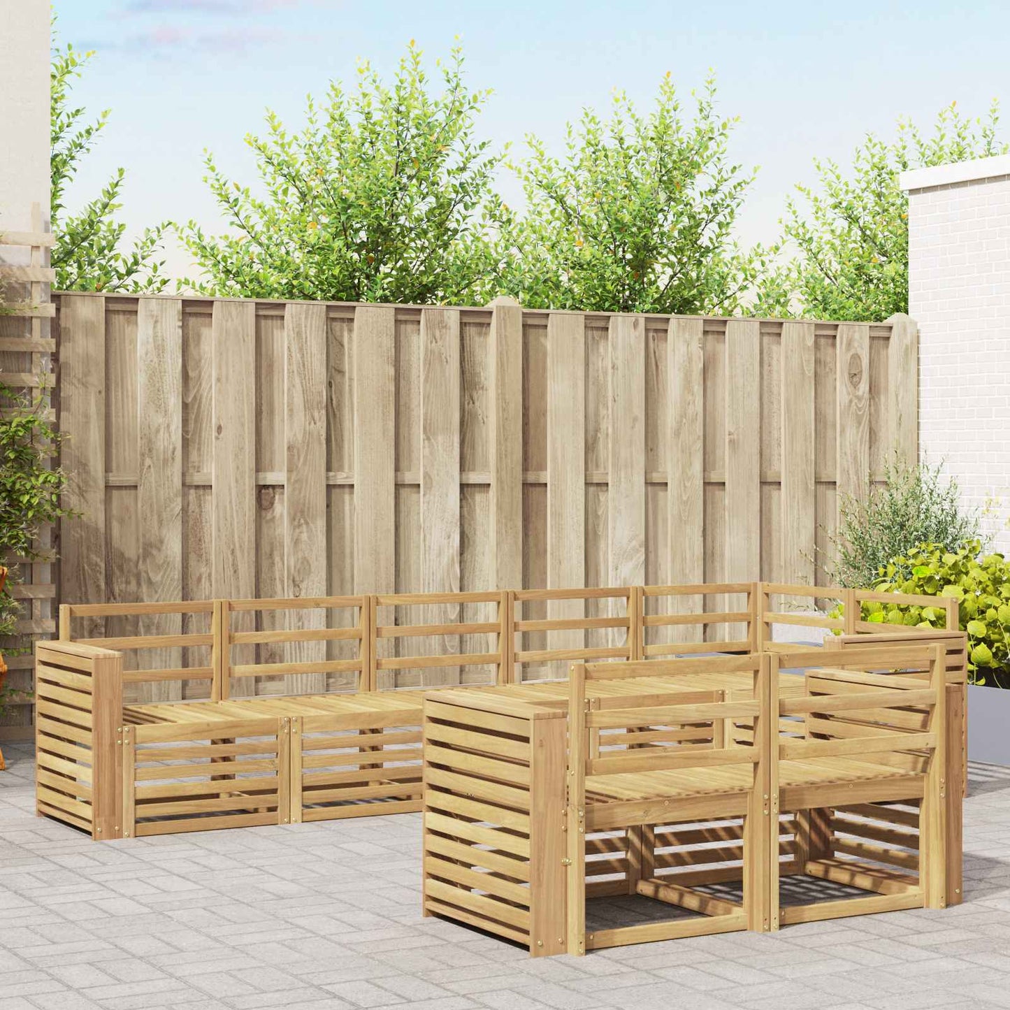 Buiten bankenset 8 pcs Wit 310 x 132,5 x 73 cm