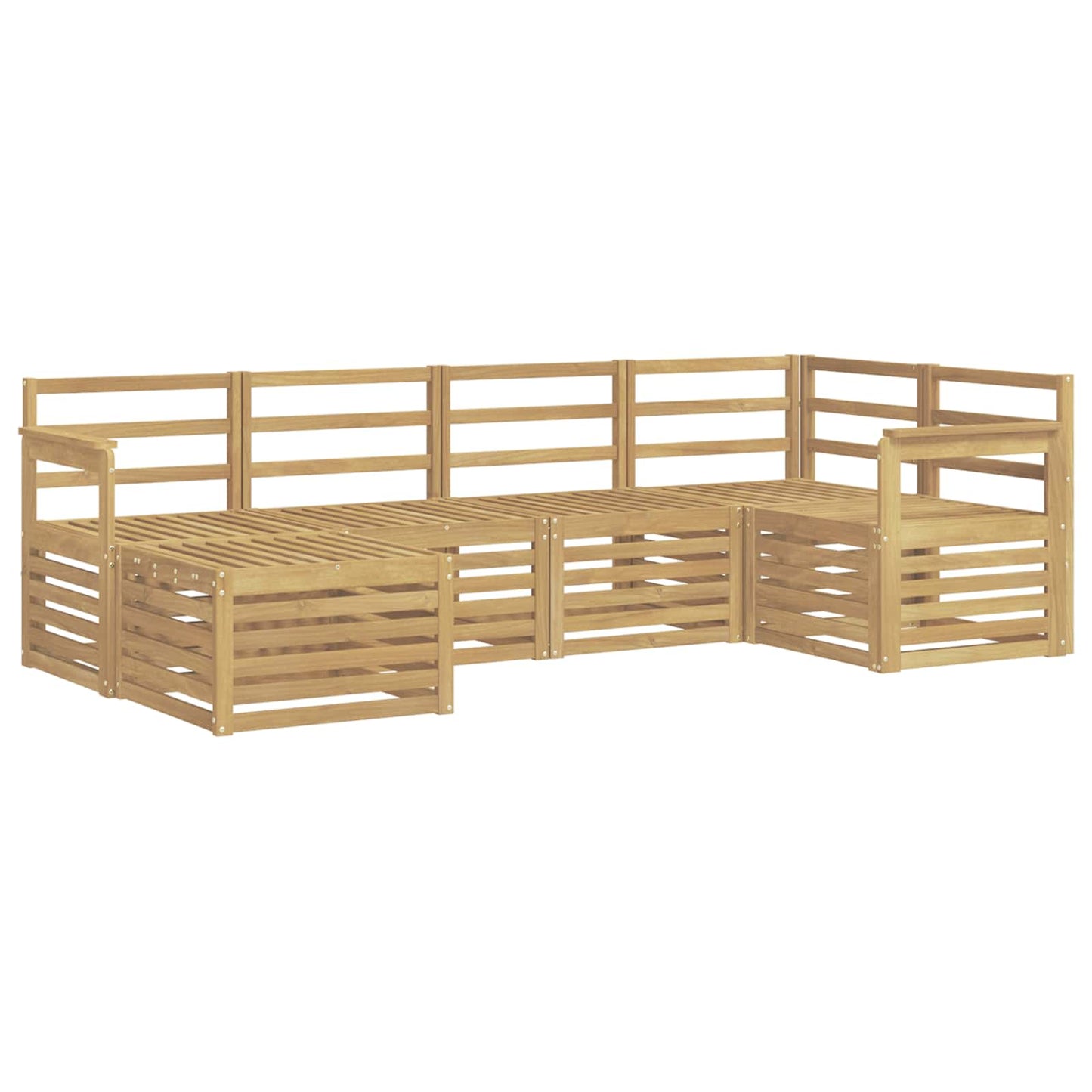Buiten bankenset 6 pcs Wit Polyester