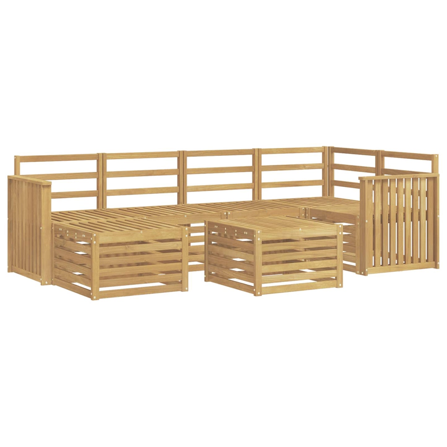 Buiten bankenset 7 pcs Wit Polyester