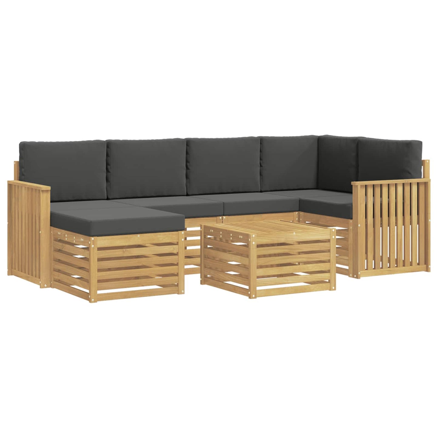 Buiten bankenset 7 pcs Wit en antracietkleurig Polyester