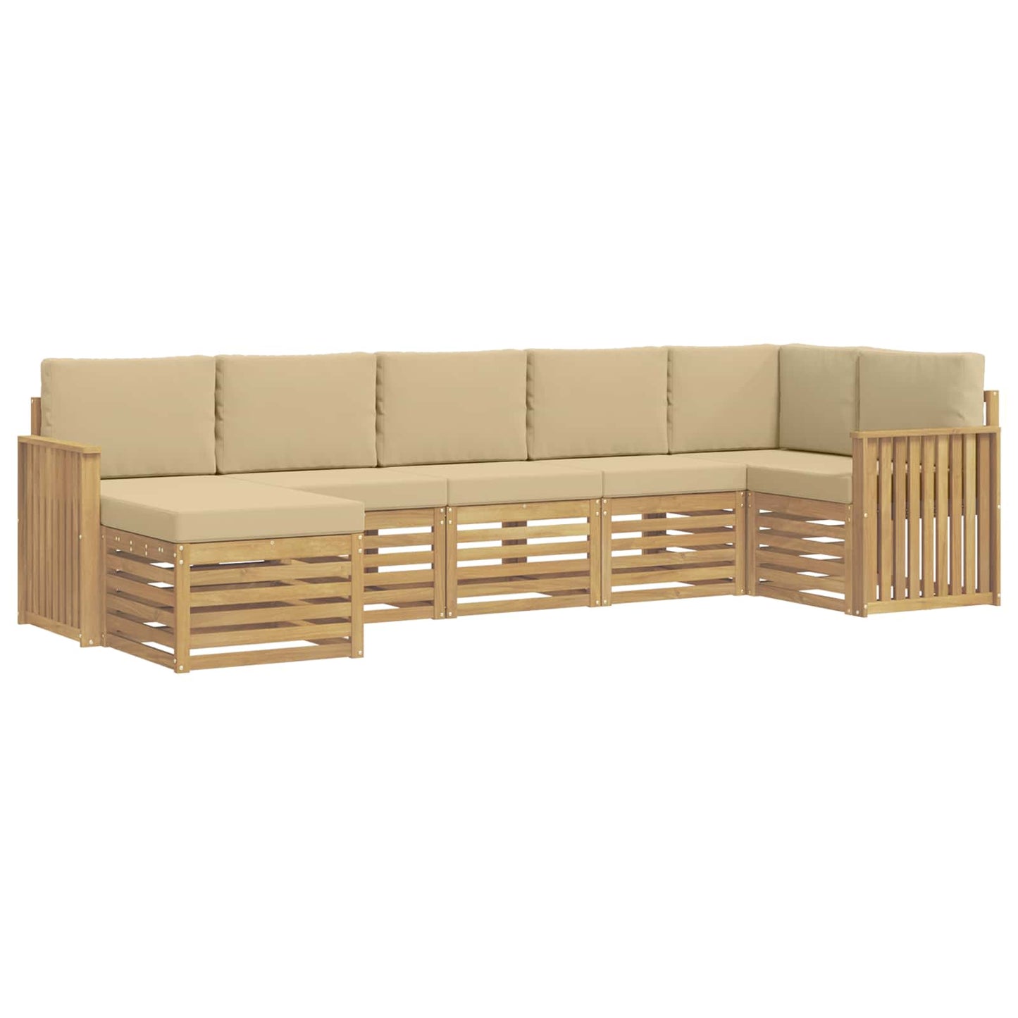 Buiten bankenset 7 pcs Wit en Beige