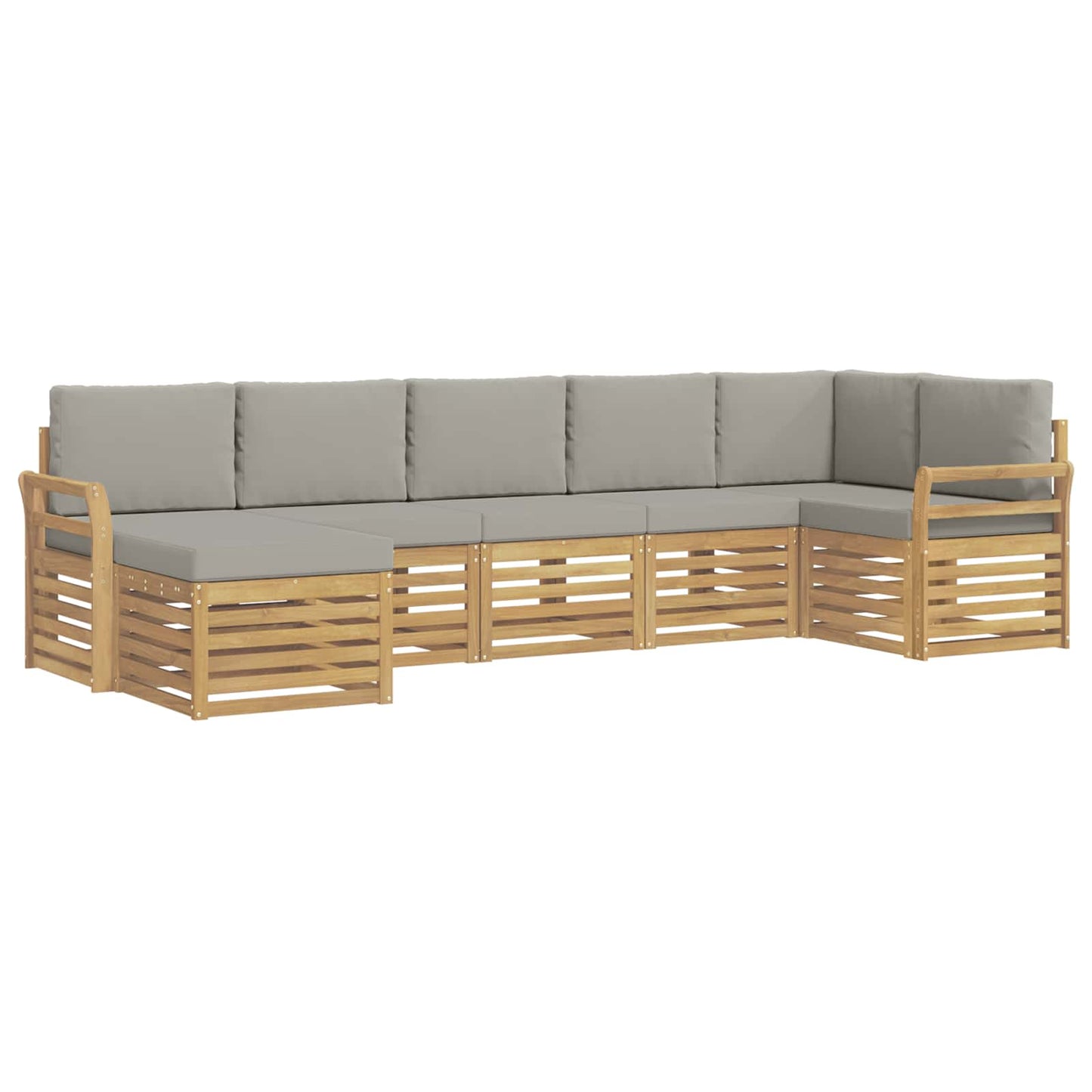 Buiten bankenset 7 pcs Wit en Lichtgrijs