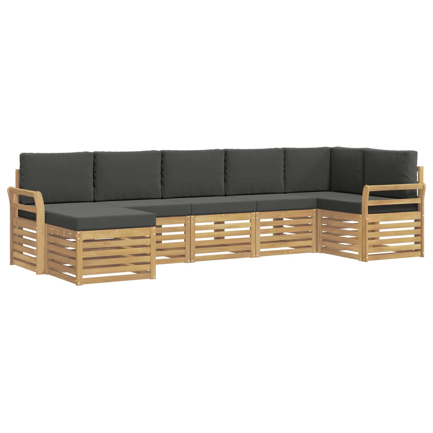Buiten bankenset 7 pcs Wit en antracietkleurig