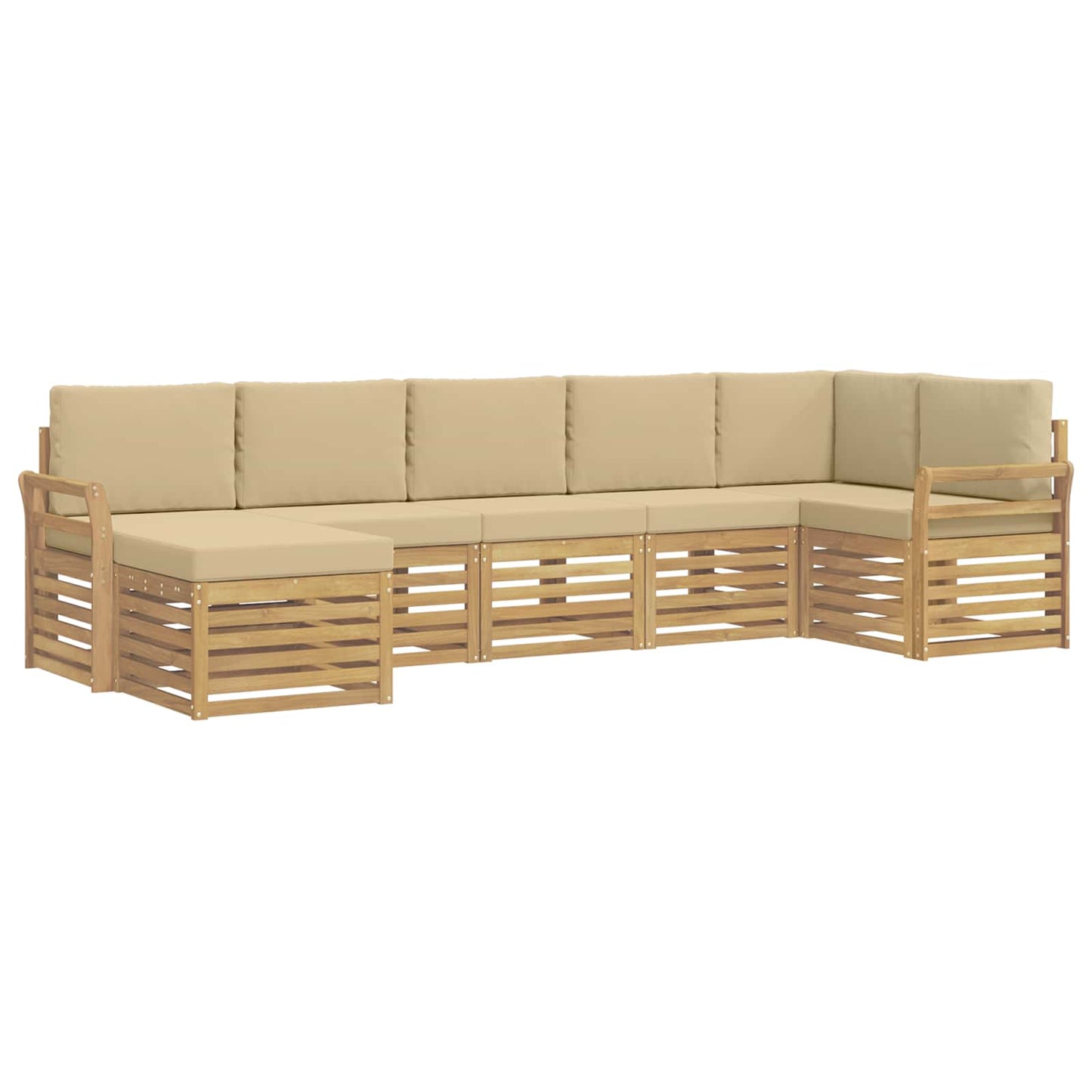 Buiten bankenset 7 pcs Wit en Beige