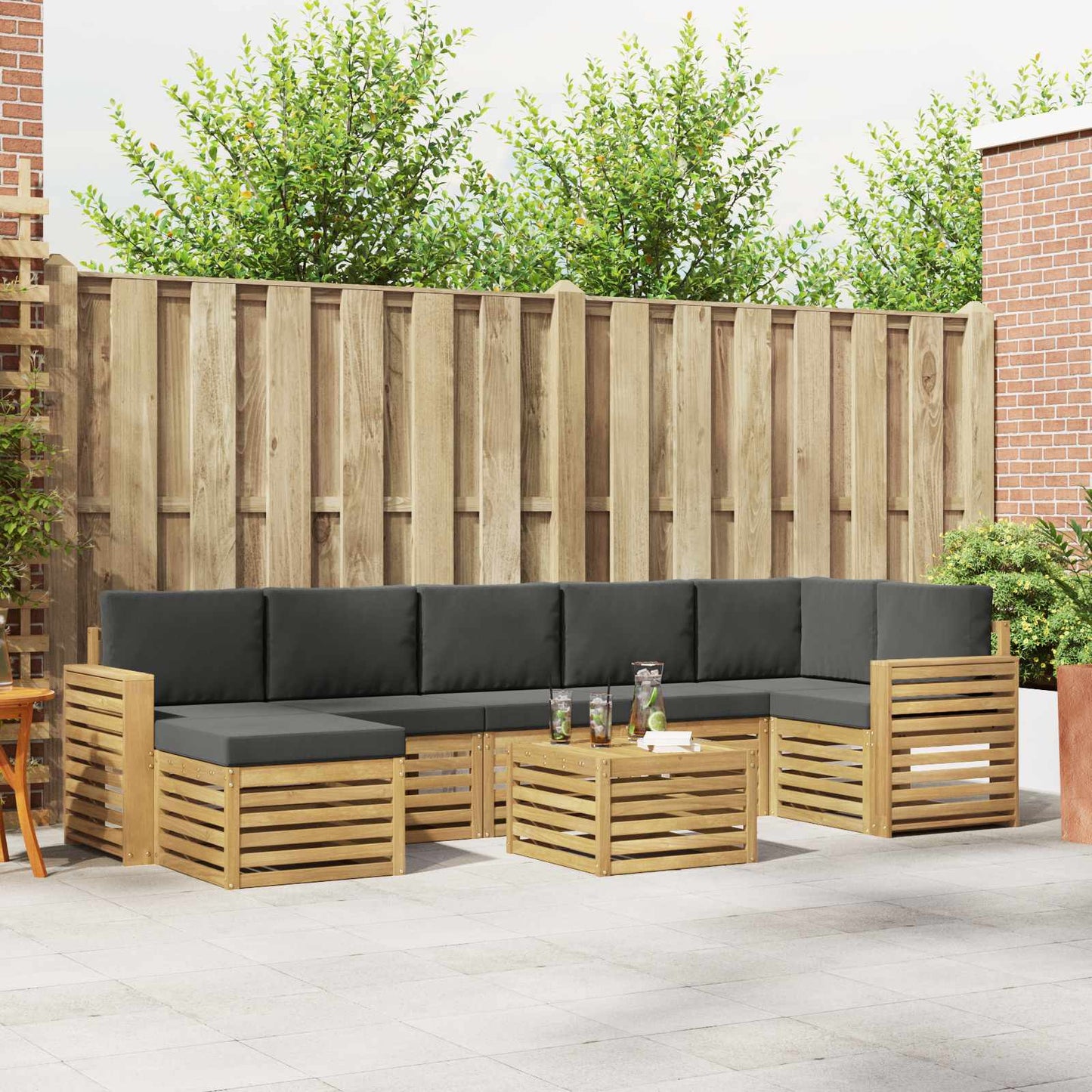 Buiten bankenset 8 pcs Wit en antracietkleurig 59 x 59 x 37 cm