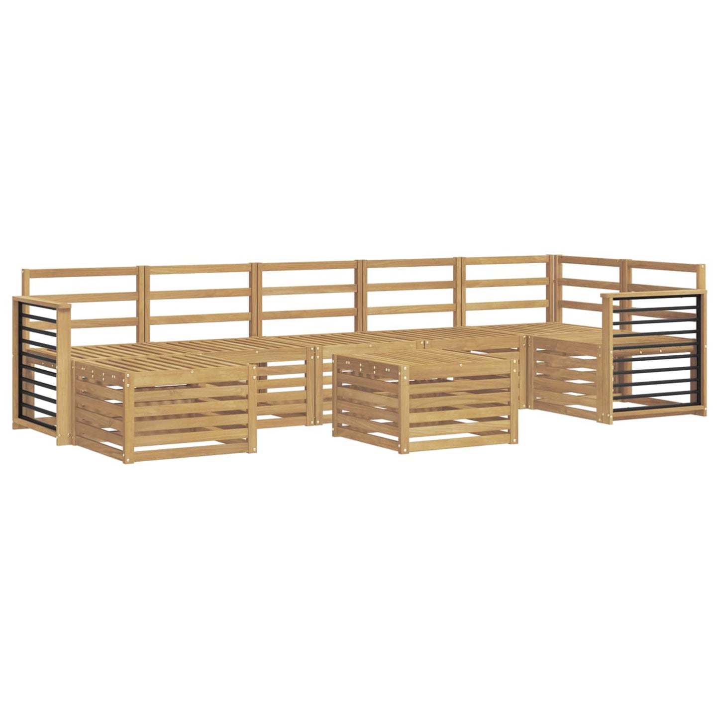 Buiten bankenset 8 pcs Wit 59 x 59 x 37 cm Massief Acaciahout