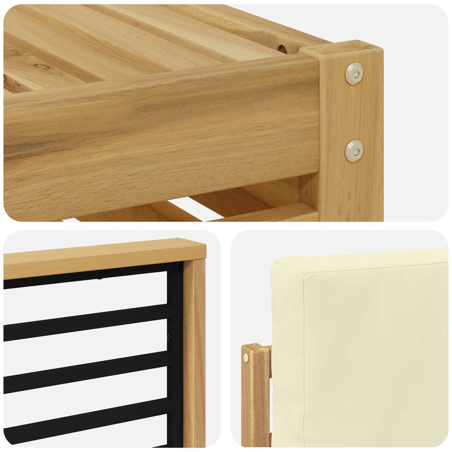 Buiten bankenset 8 pcs Wit en crèmekleurig 59 x 59 x 37 cm
