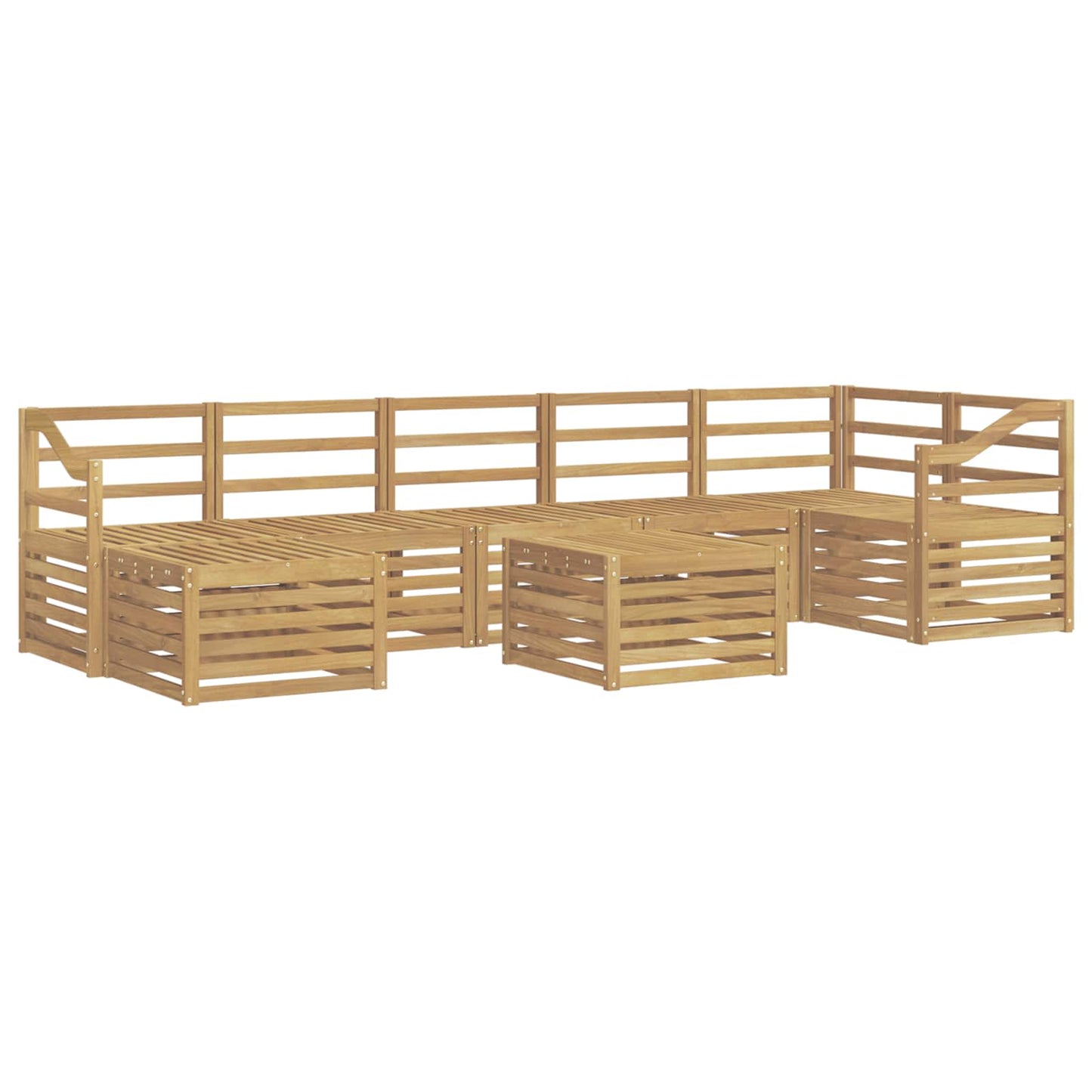 Buiten bankenset 8 pcs Wit 59 x 59 x 37 cm Massief Acaciahout