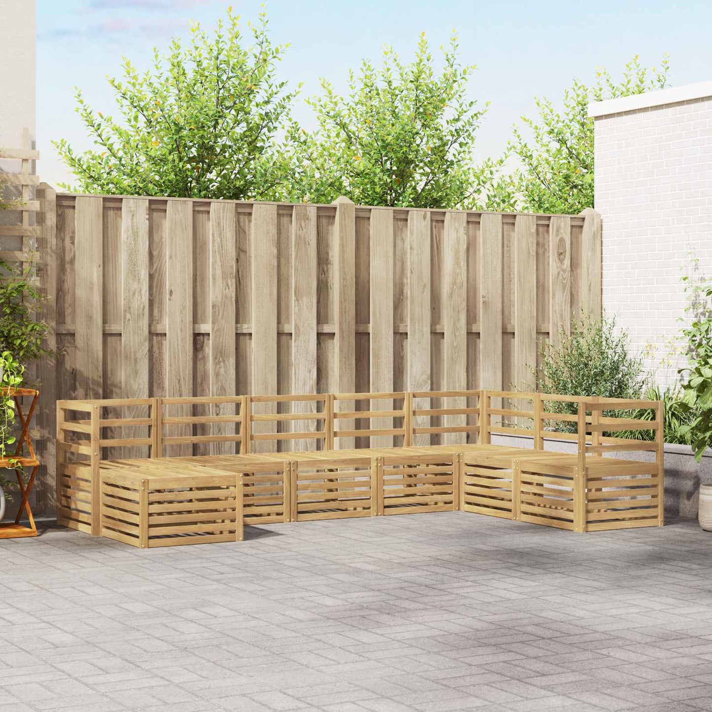 Buiten bankenset 8 pcs Wit 304 x 185,5 x 73 cm