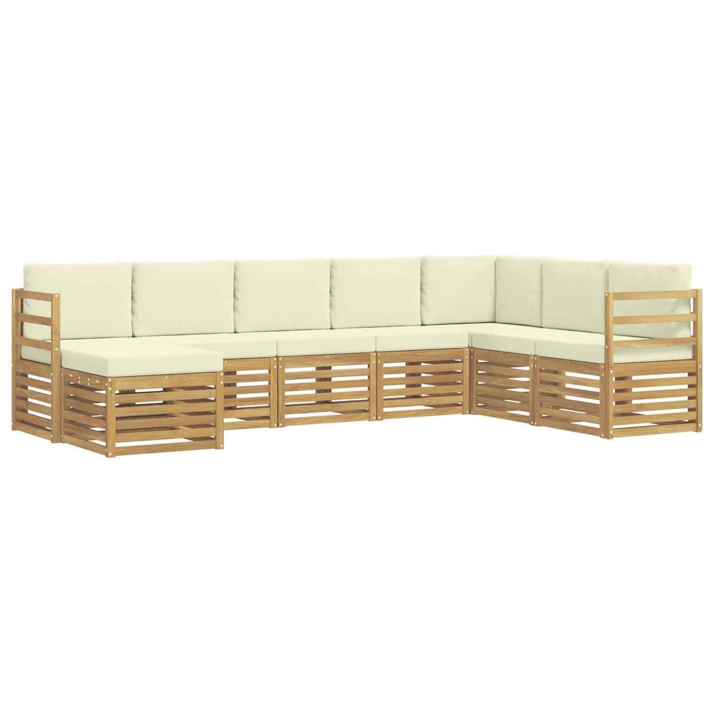 Buiten bankenset 8 pcs Wit en crèmekleurig 304 x 185,5 x 73 cm