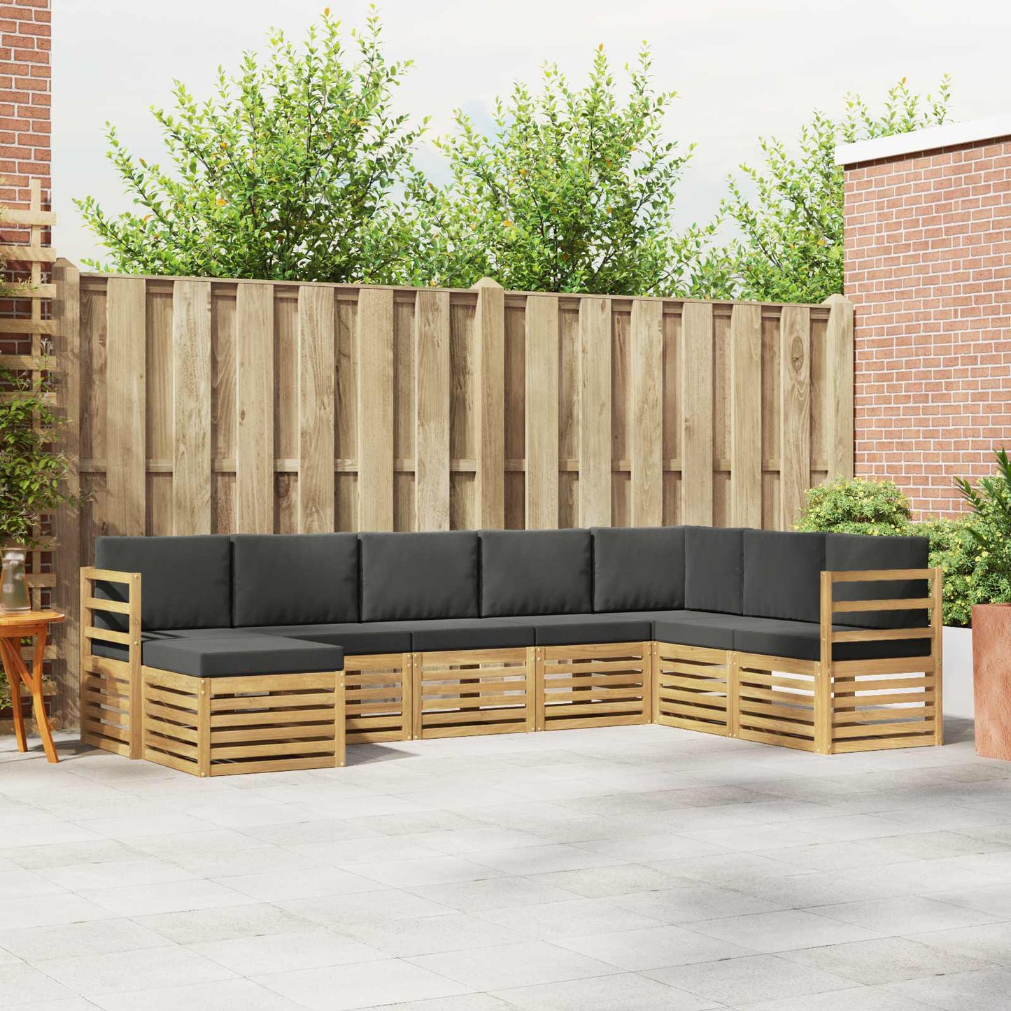 Buiten bankenset 8 pcs Wit en antracietkleurig