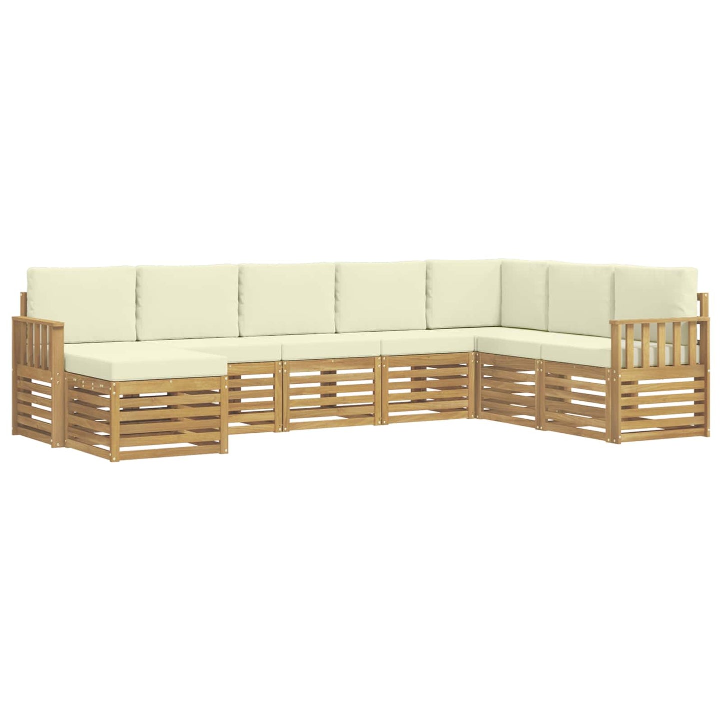 Buiten bankenset 8 pcs Wit en crèmekleurig 306 x 187,5 x 73 cm