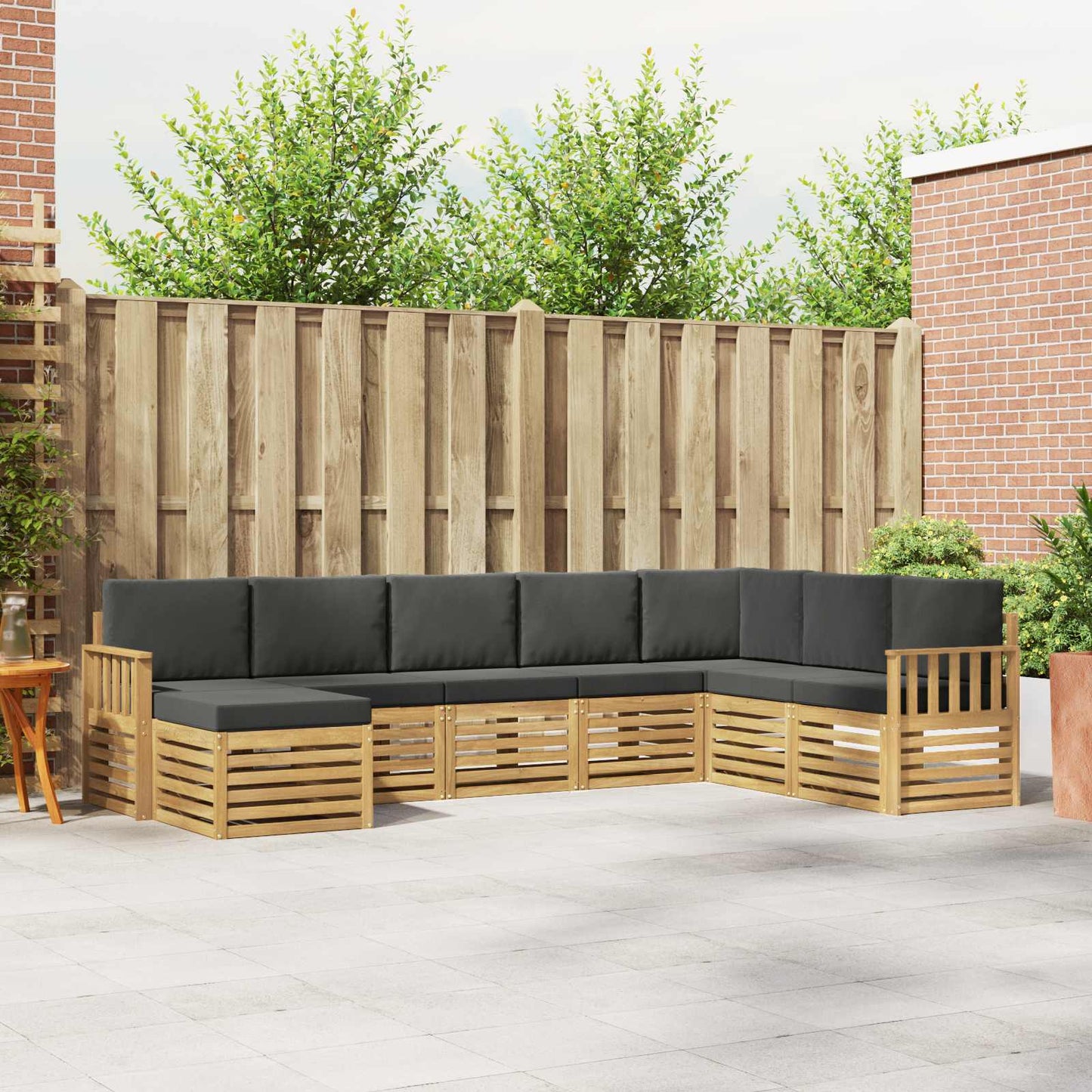 Buiten bankenset 8 pcs Wit en antracietkleurig