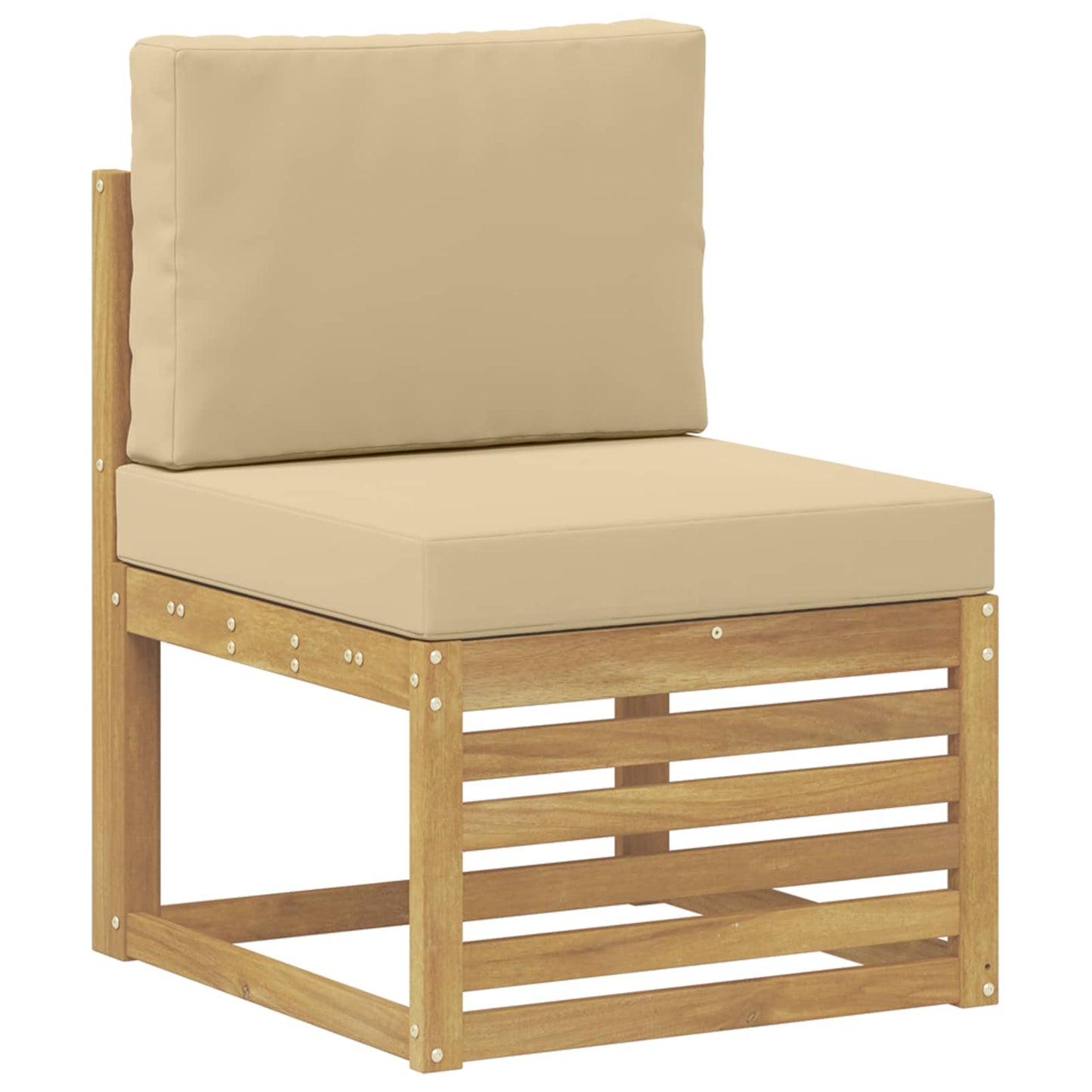 Buiten bankenset 6 pcs Wit en Beige 306 x 128,5 x 73 cm