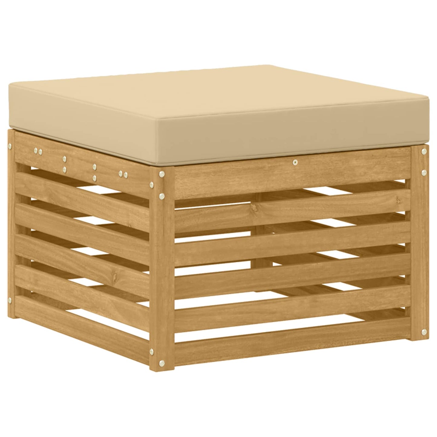 Buiten bankenset 6 pcs Wit en Beige 306 x 128,5 x 73 cm