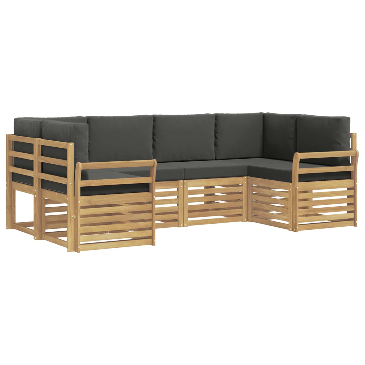 Buiten bankenset 6 pcs Wit en antracietkleurig